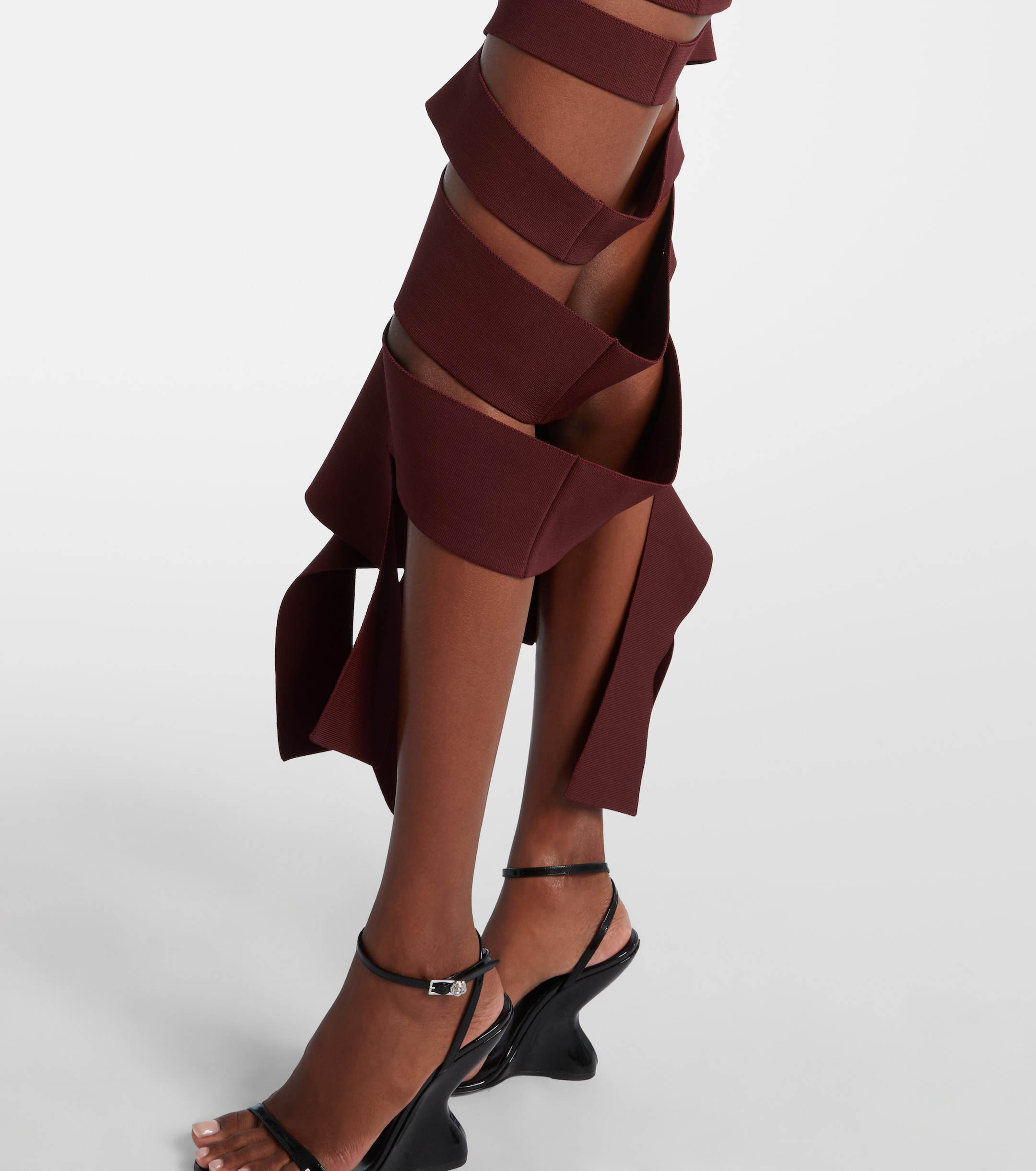 Mugler Asymmetric cut-out midi dress