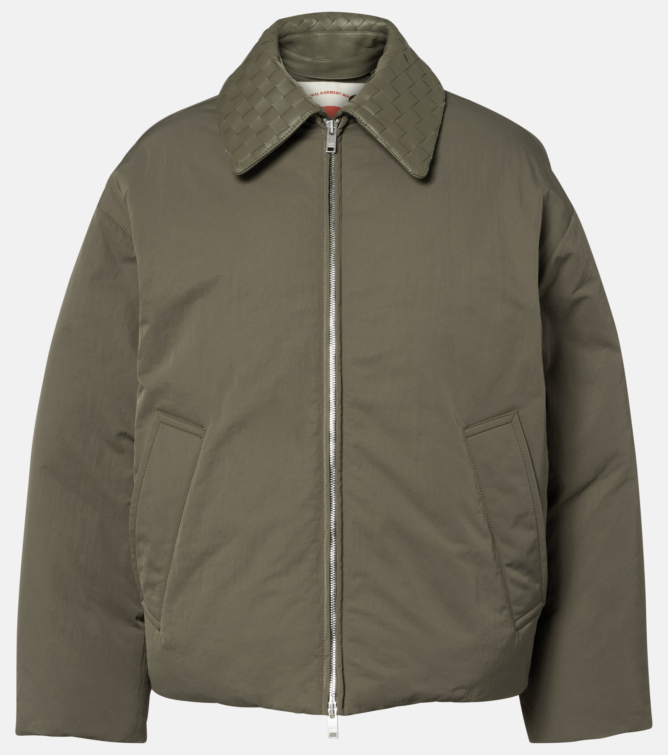 Bottega jacket Down Veneta Intrecciato leather-trimmed down Jacket 
