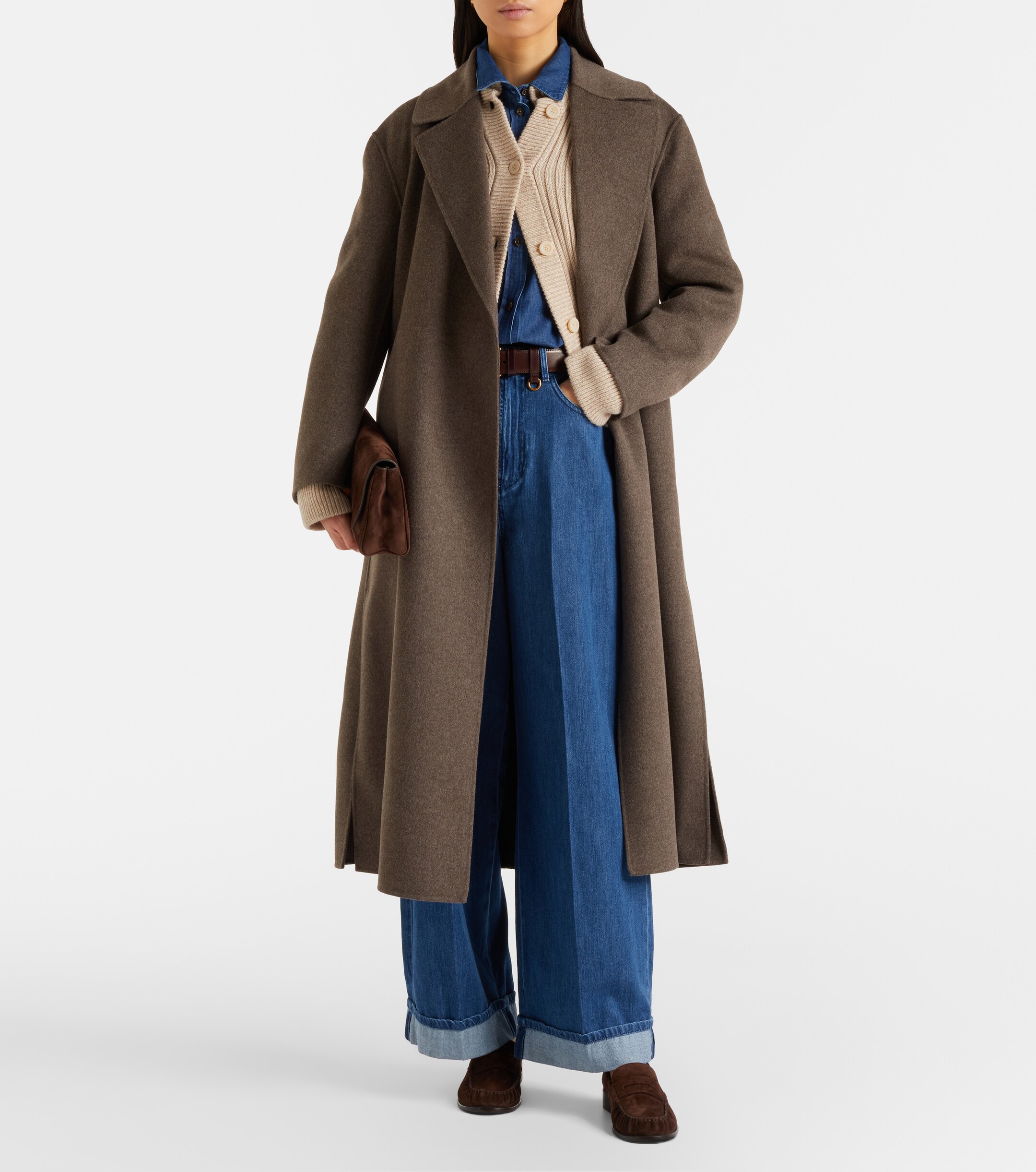 S Max Mara Luna virgin wool wrap coat