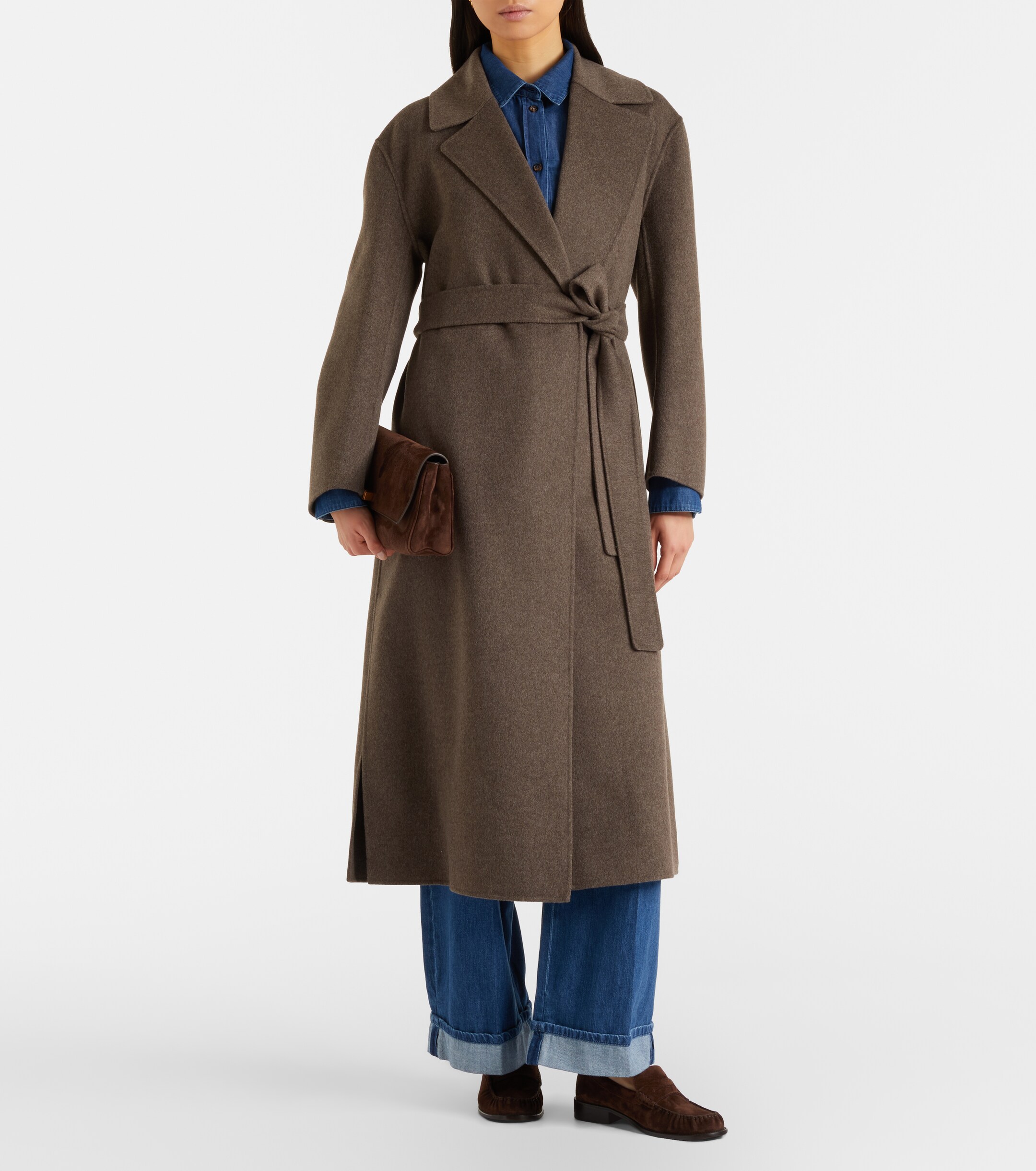 S Max Mara Luna virgin wool wrap coat thumbnail