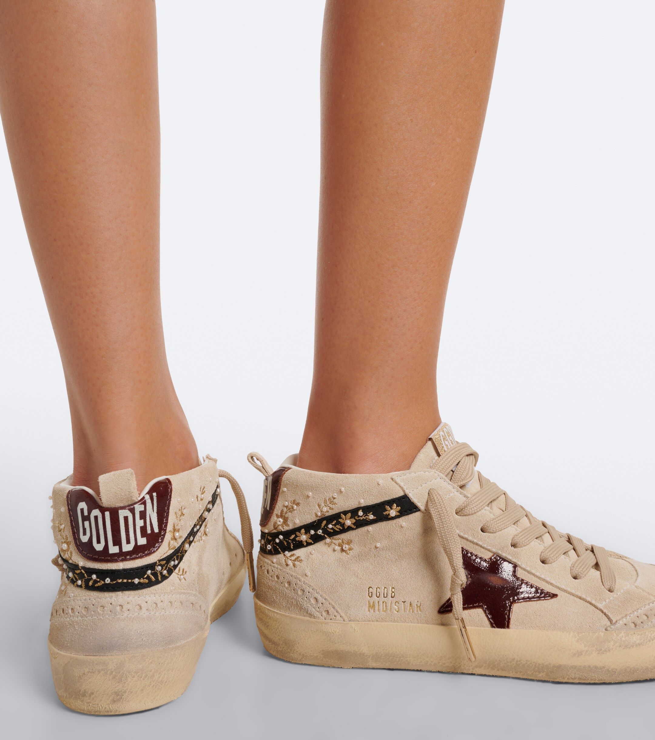 Golden Goose Golden Goose Mid Star embellished suede high-top sneakers