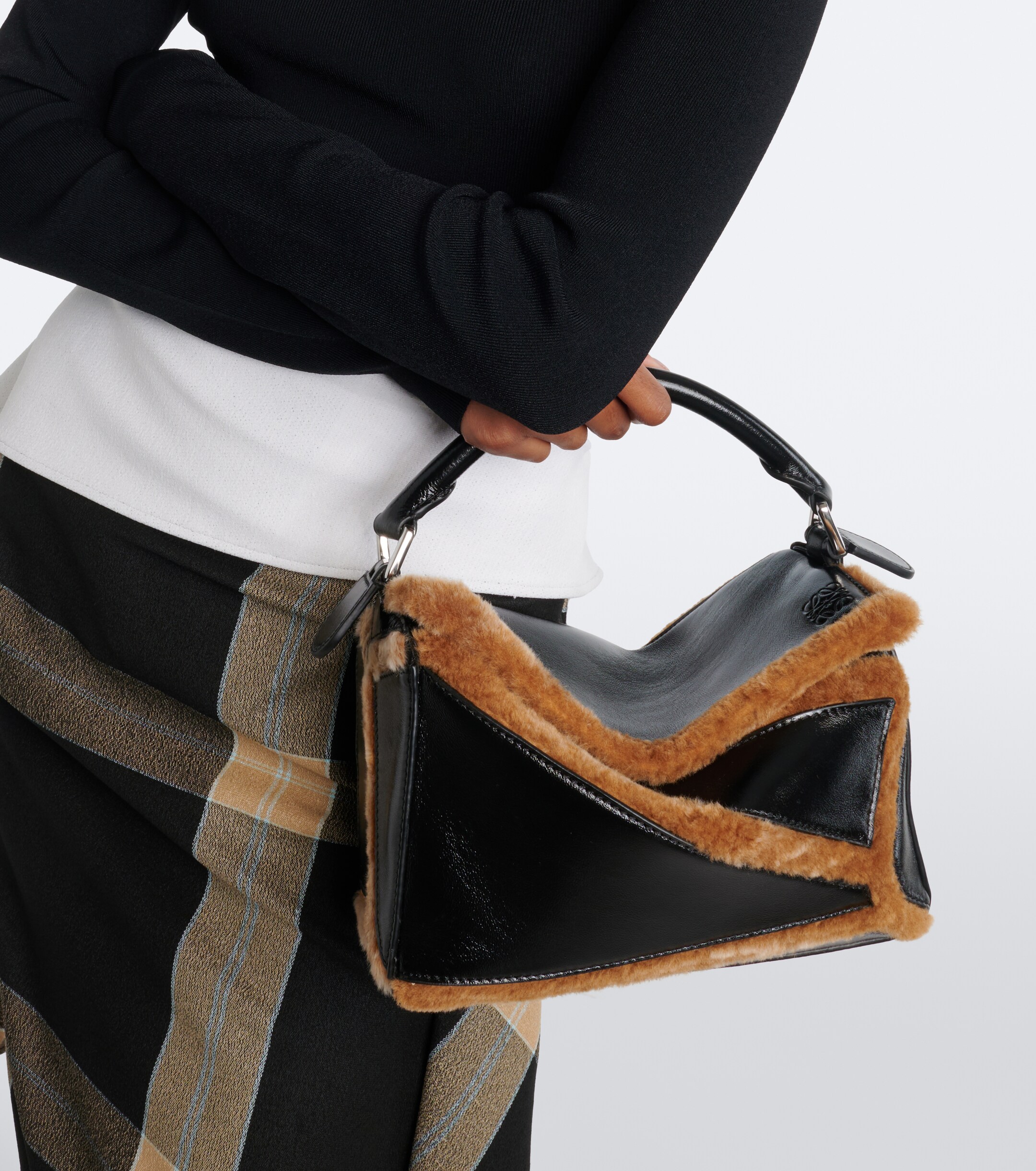 Loewe Loewe Puzzle Aviator Small leather top-handle bag