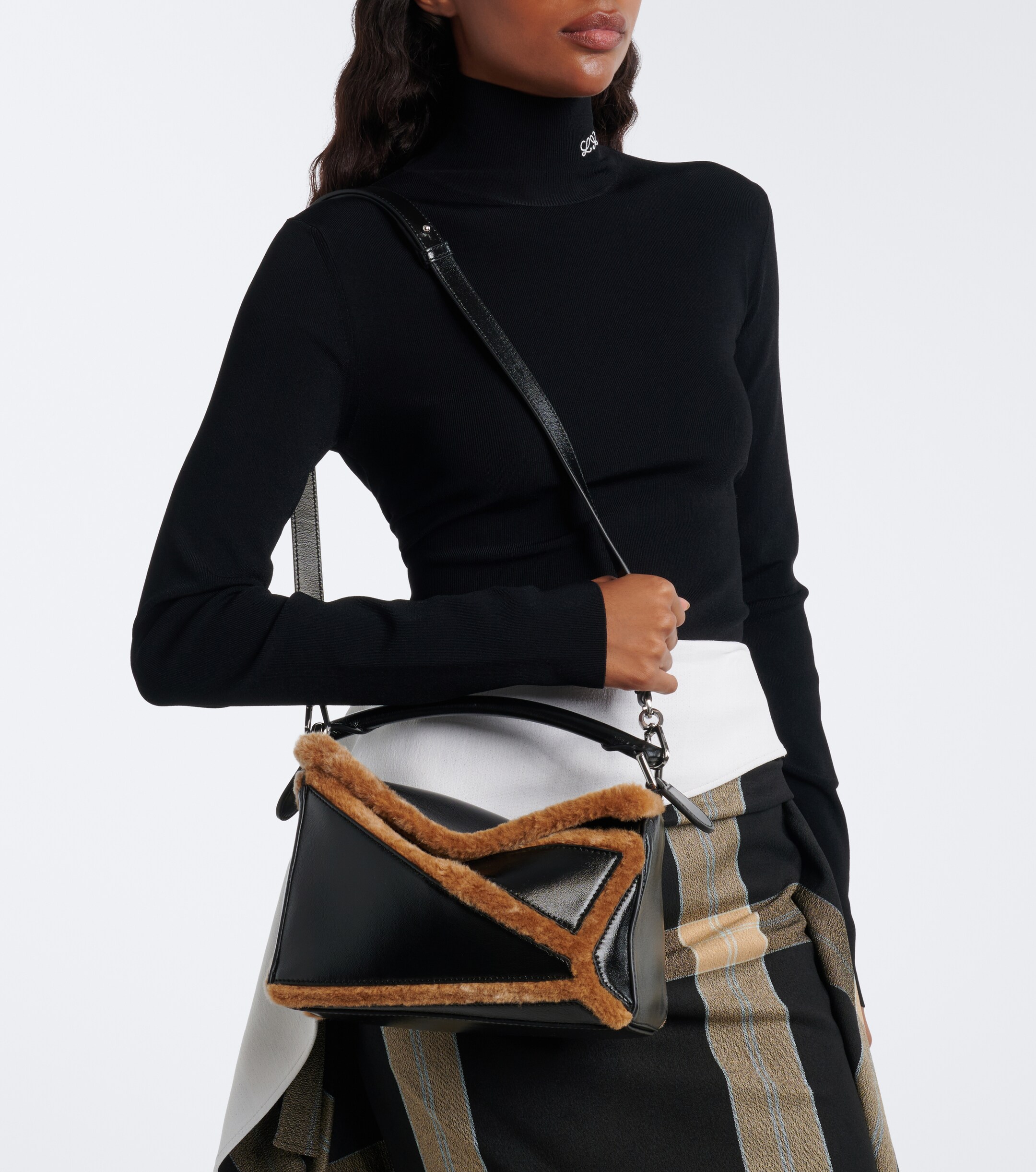 Loewe Loewe Puzzle Aviator Small leather top-handle bag