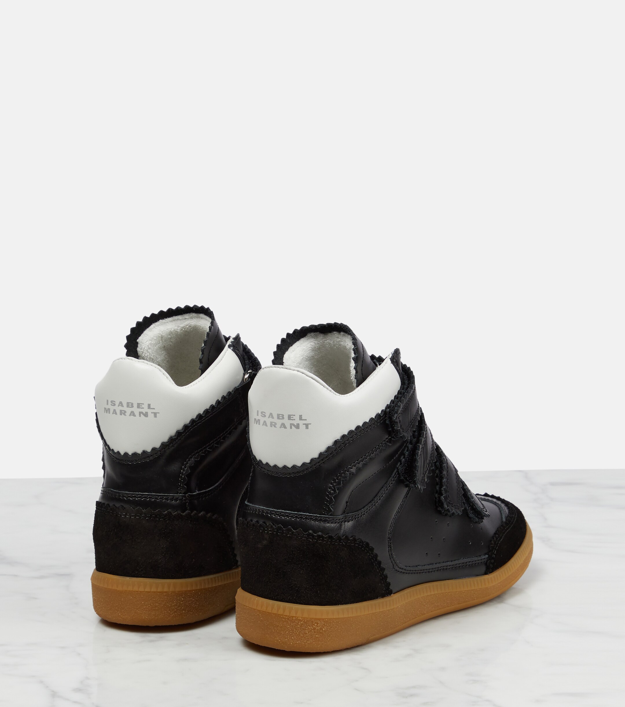 Isabel Marant Bilsy high-top leather and suede sneakers thumbnail