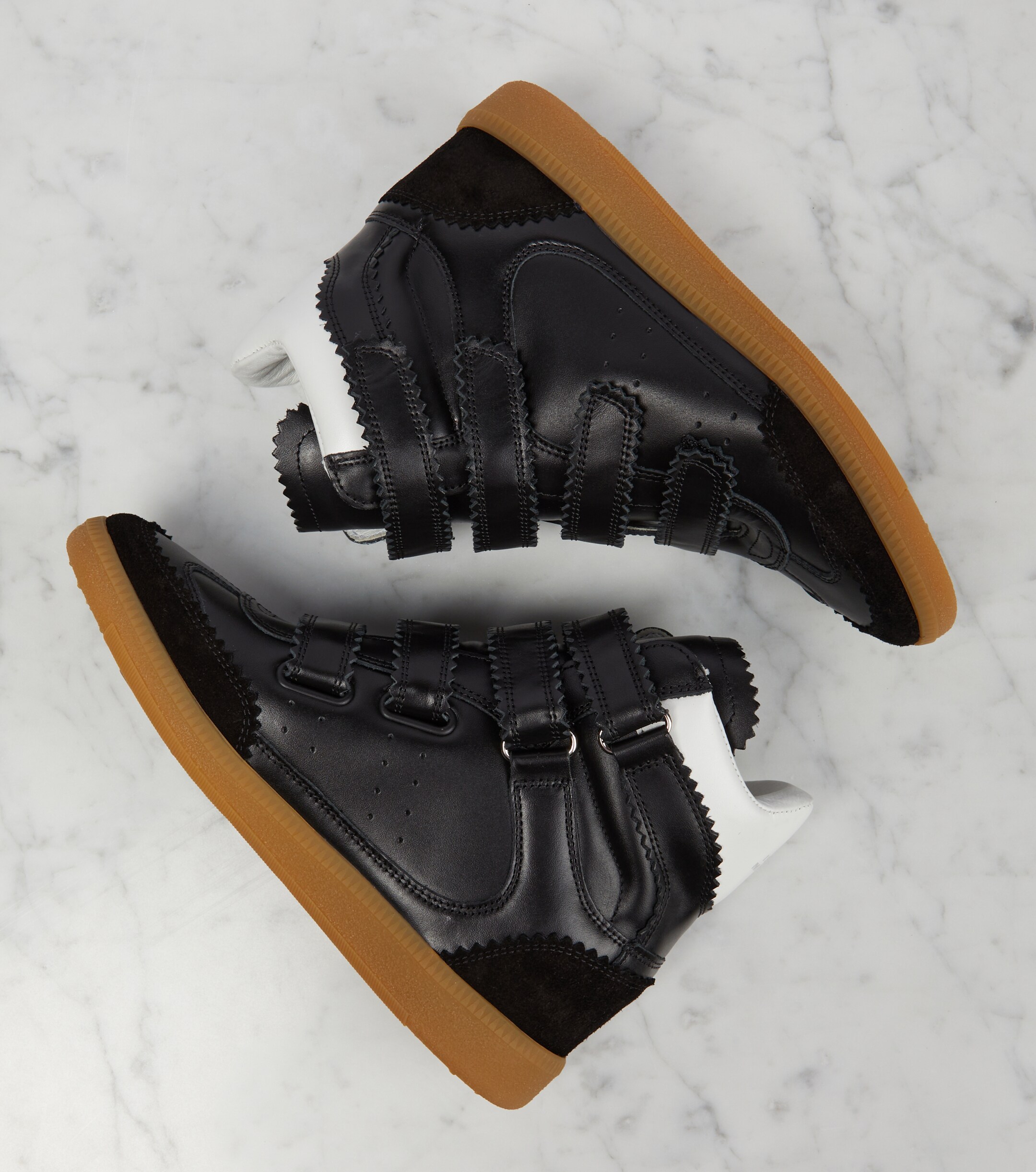 Isabel Marant Bilsy high-top leather and suede sneakers thumbnail
