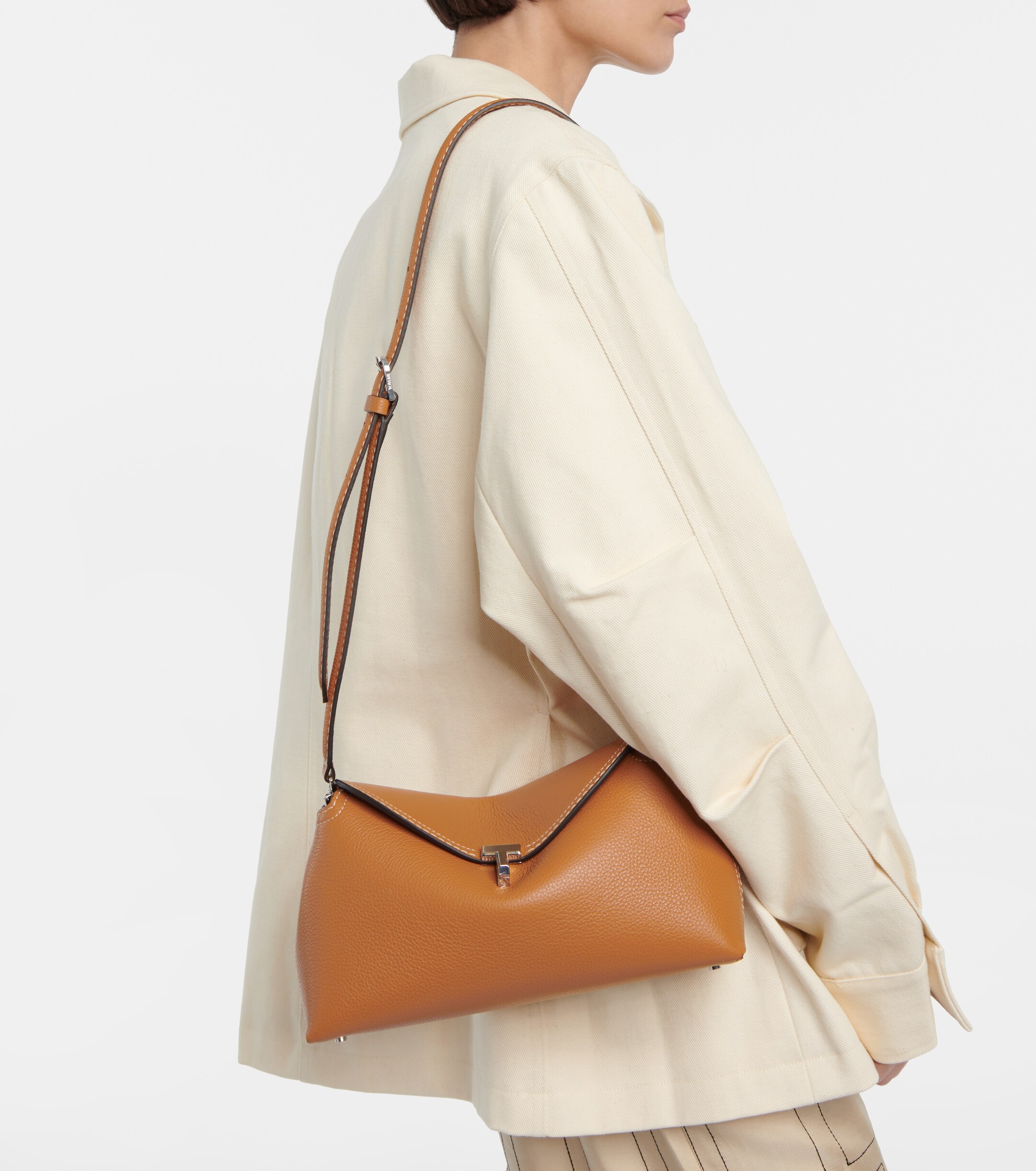 TOTEME T-Lock leather clutch