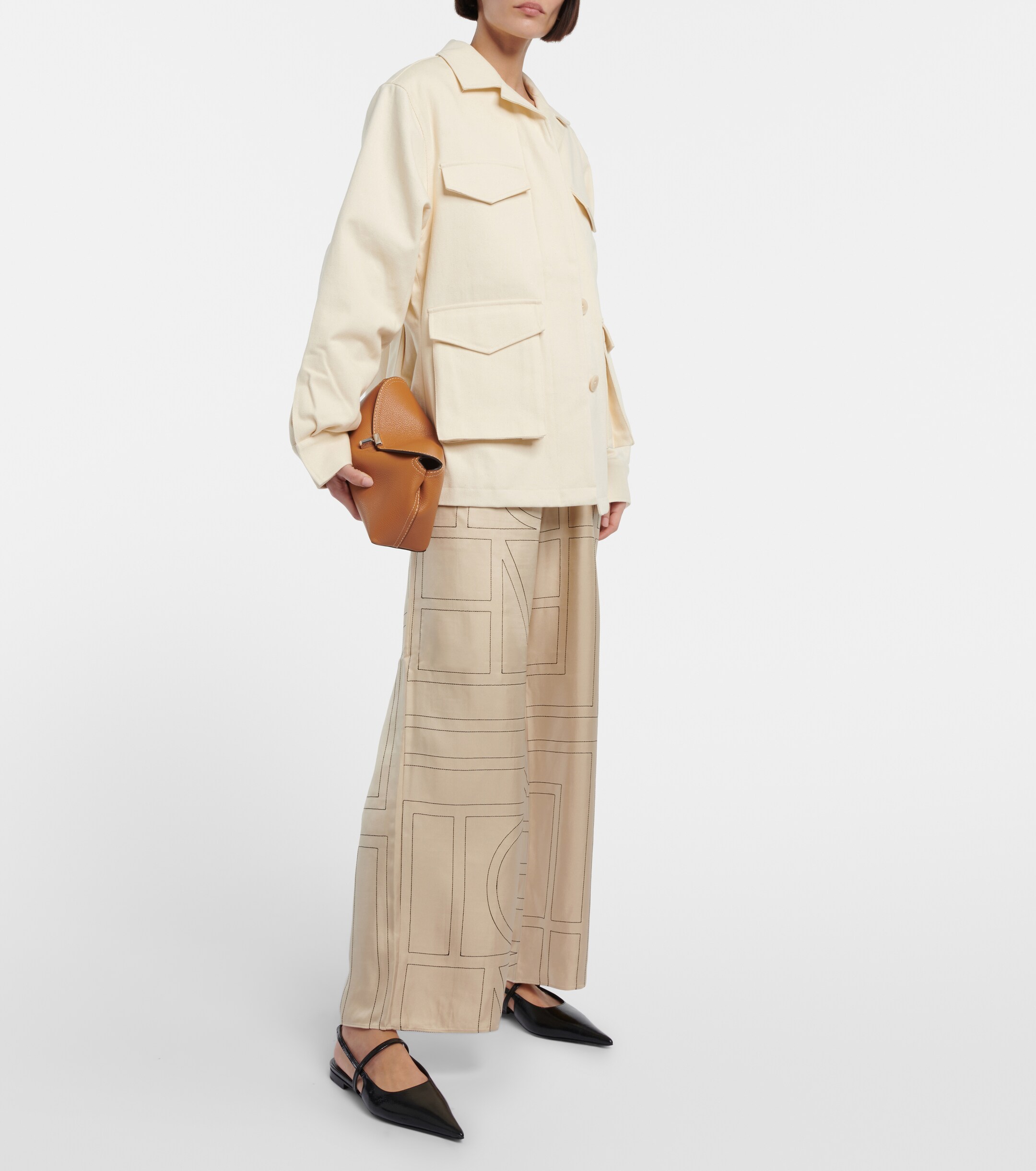 TOTEME T-Lock leather clutch