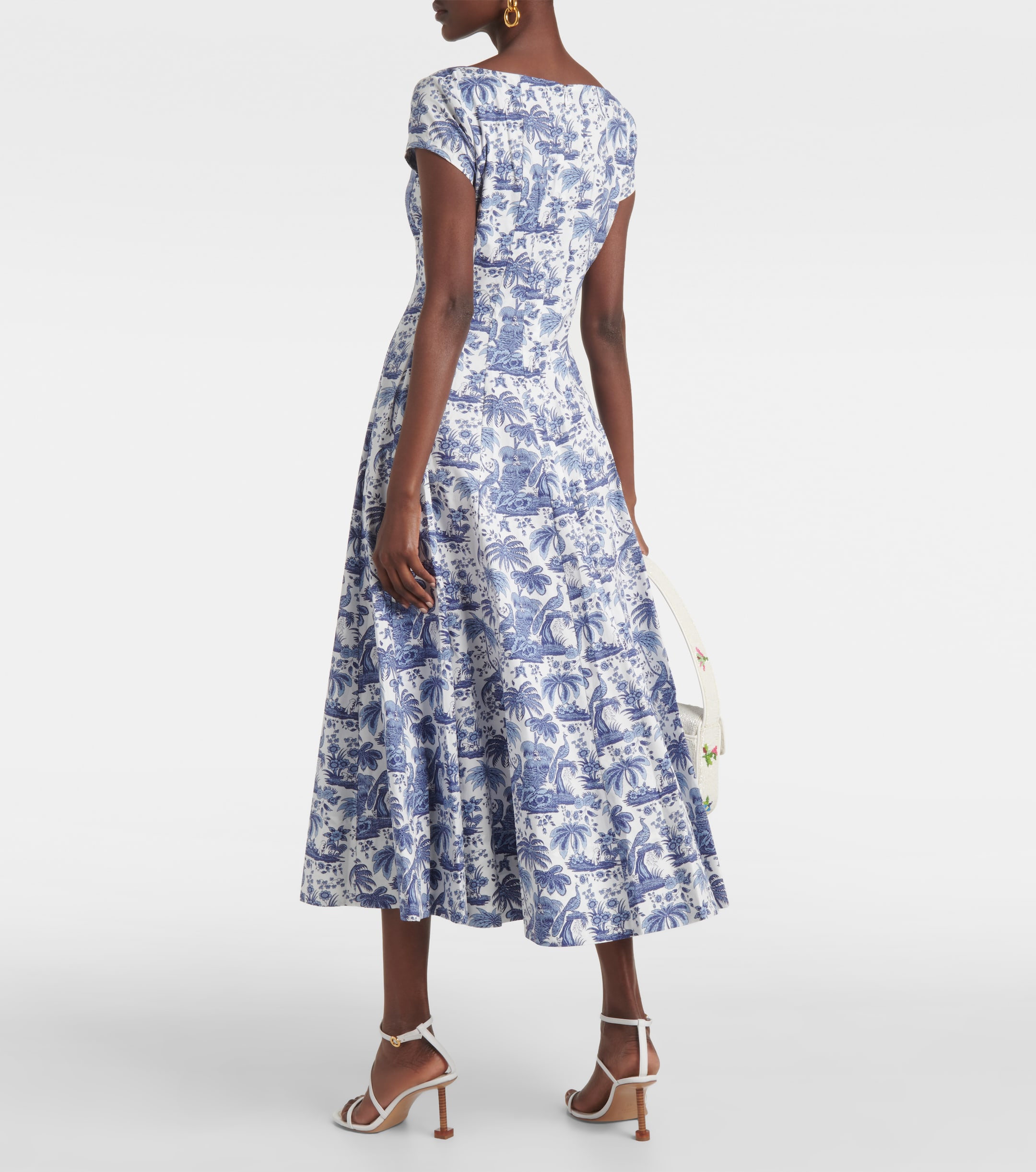 Staud Wells floral cotton midi dress