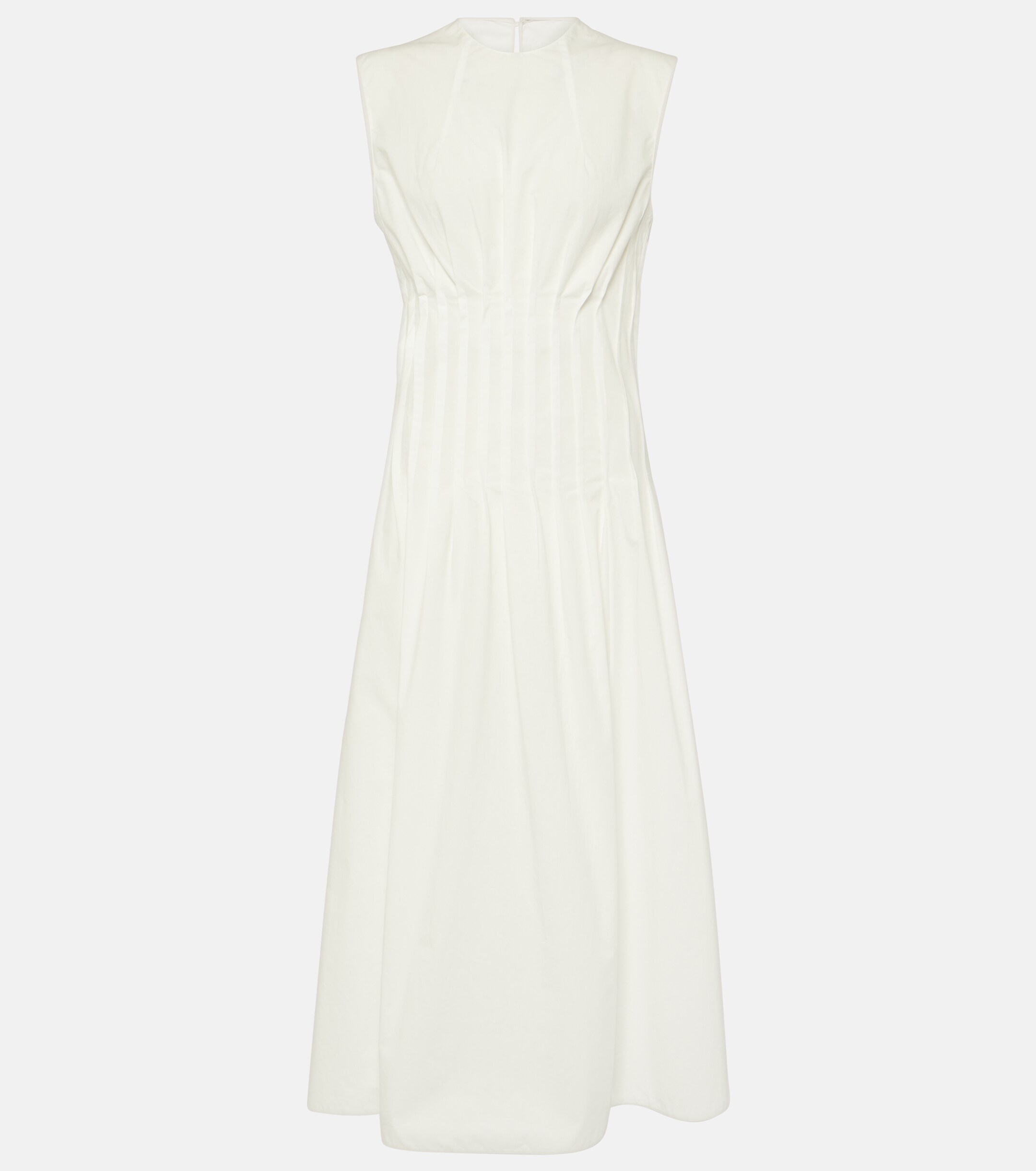 KHAITE Wes pleated cotton poplin maxi dress