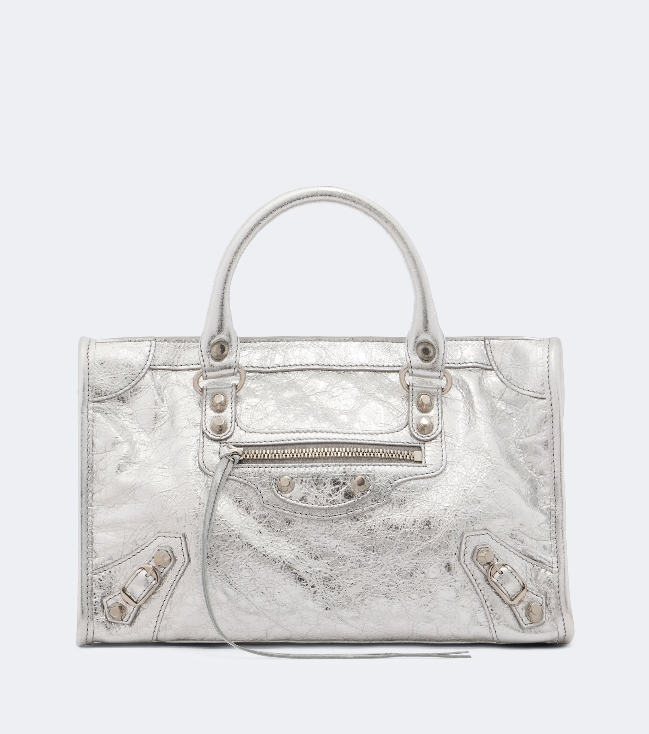 Balenciaga Le City Small metallic leather top-handle bag