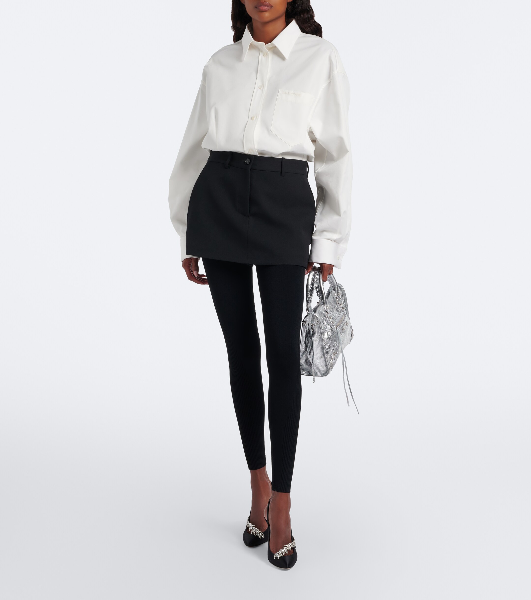 Balenciaga Le City Small metallic leather top-handle bag
