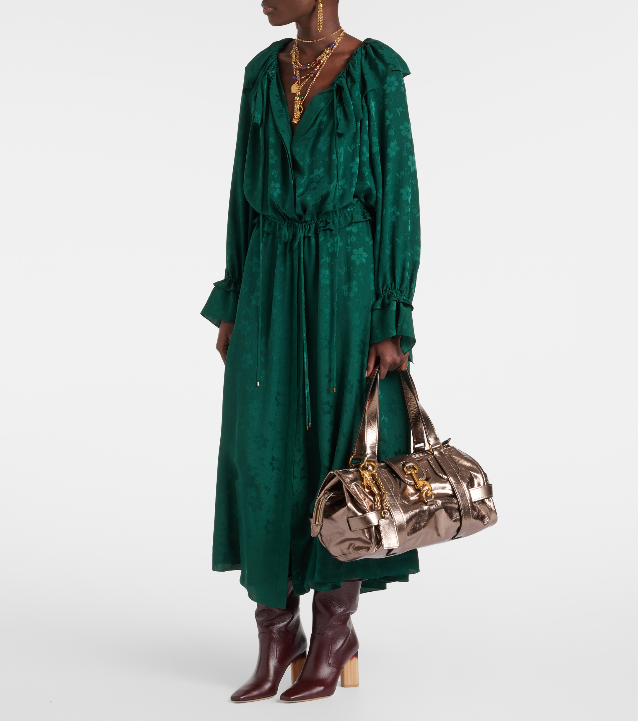 Chloé Kerala 25 Large metallic leather tote bag
