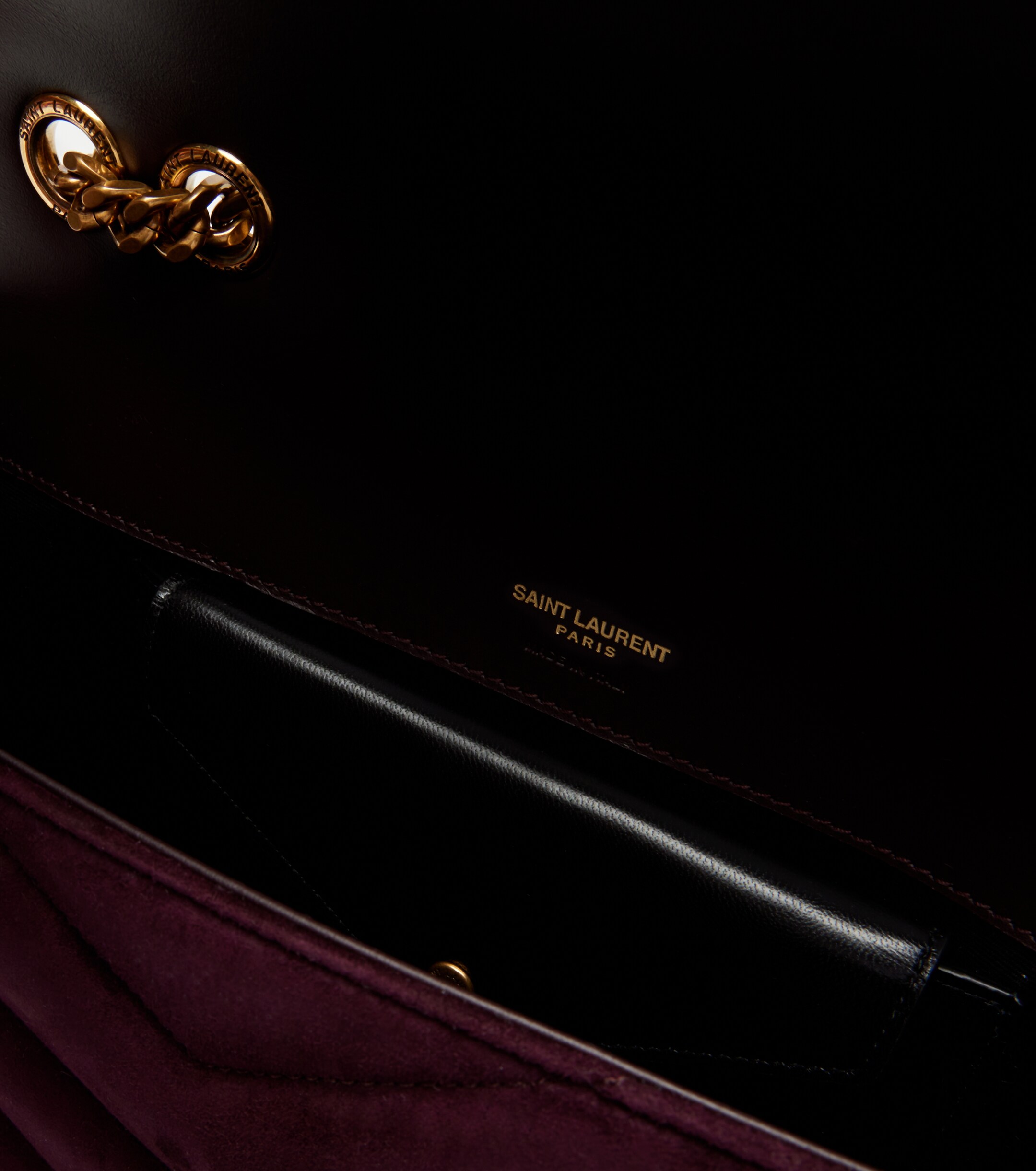 Saint Laurent Loulou Small matelassé suede shoulder bag
