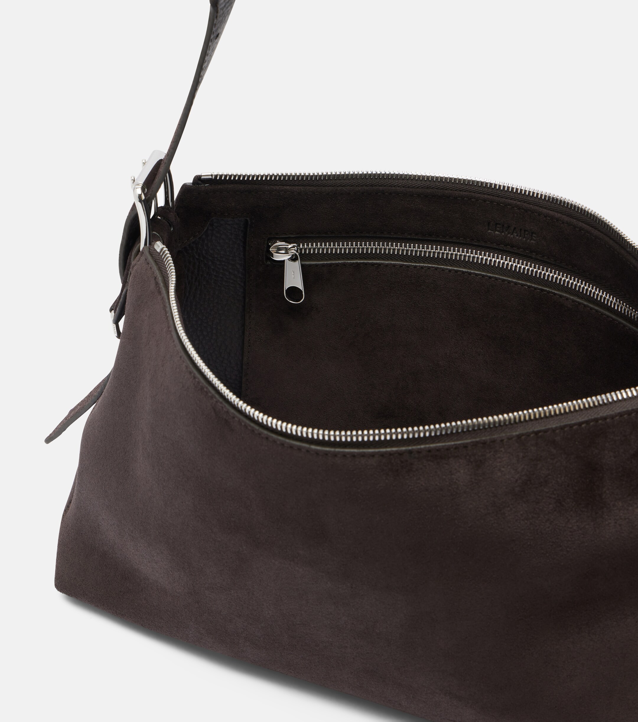 Lemaire Small belted suede shoulder bag