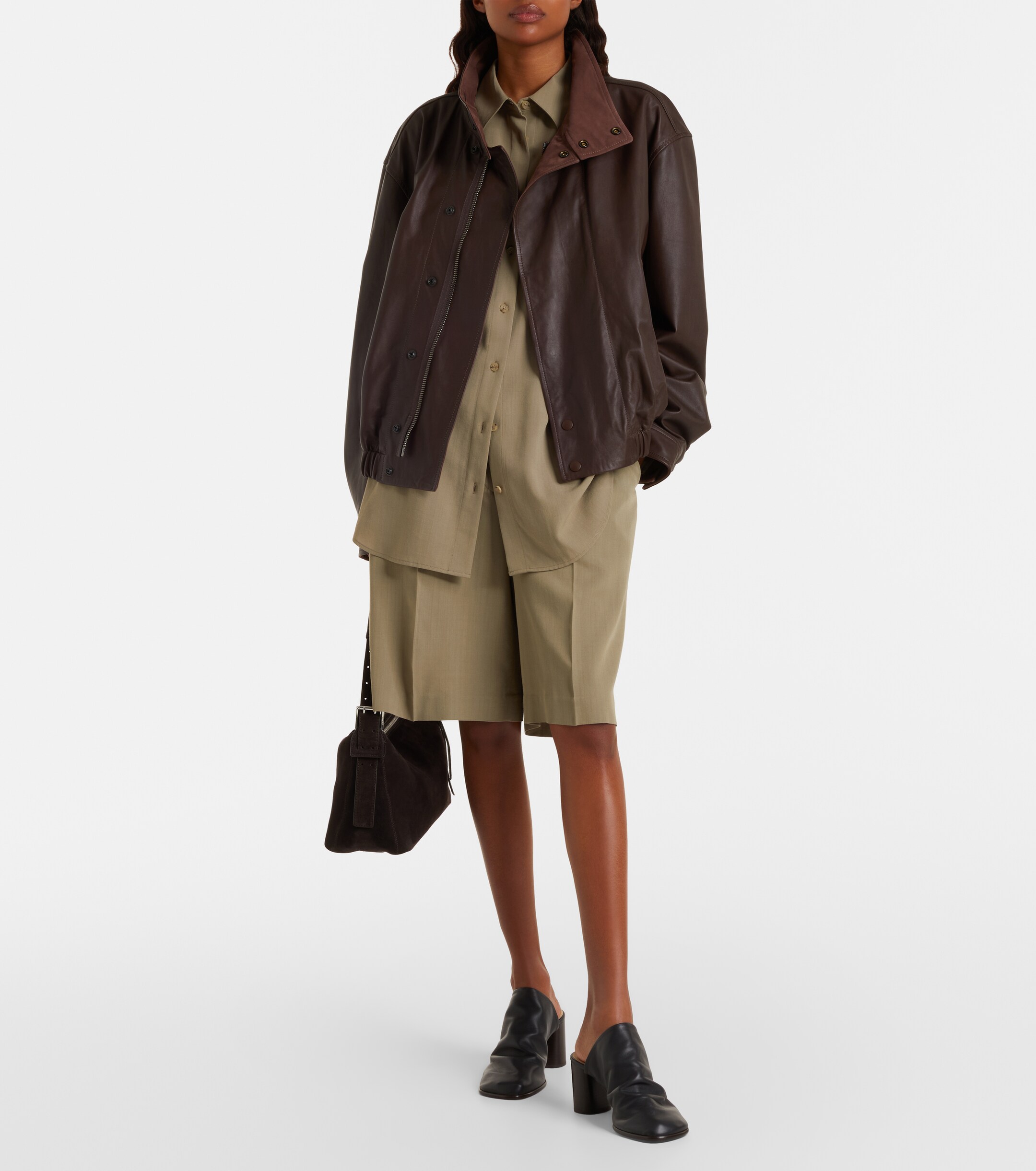 Lemaire Small belted suede shoulder bag