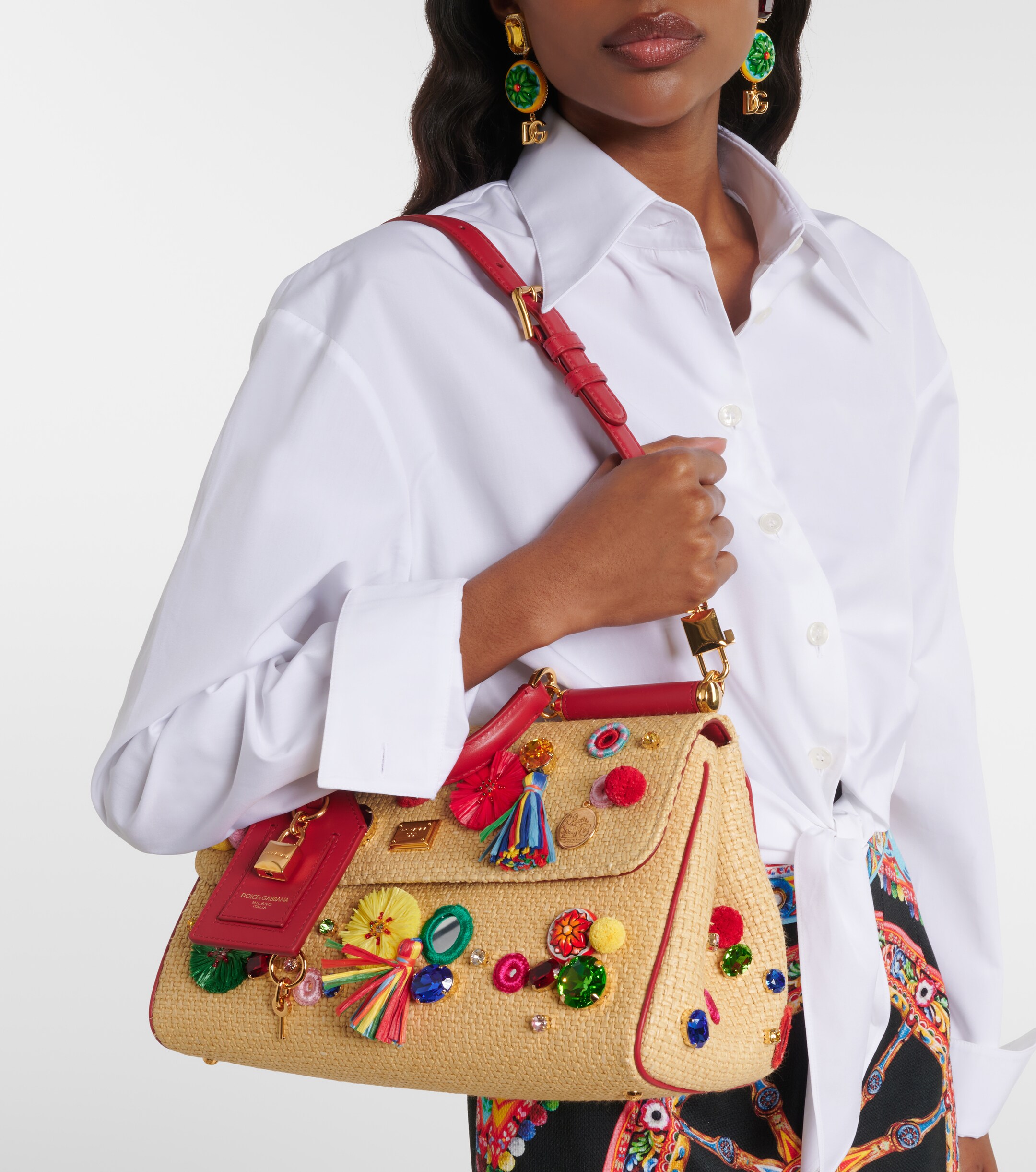 Dolce&Gabbana Sicily Medium embellished top-handle bag