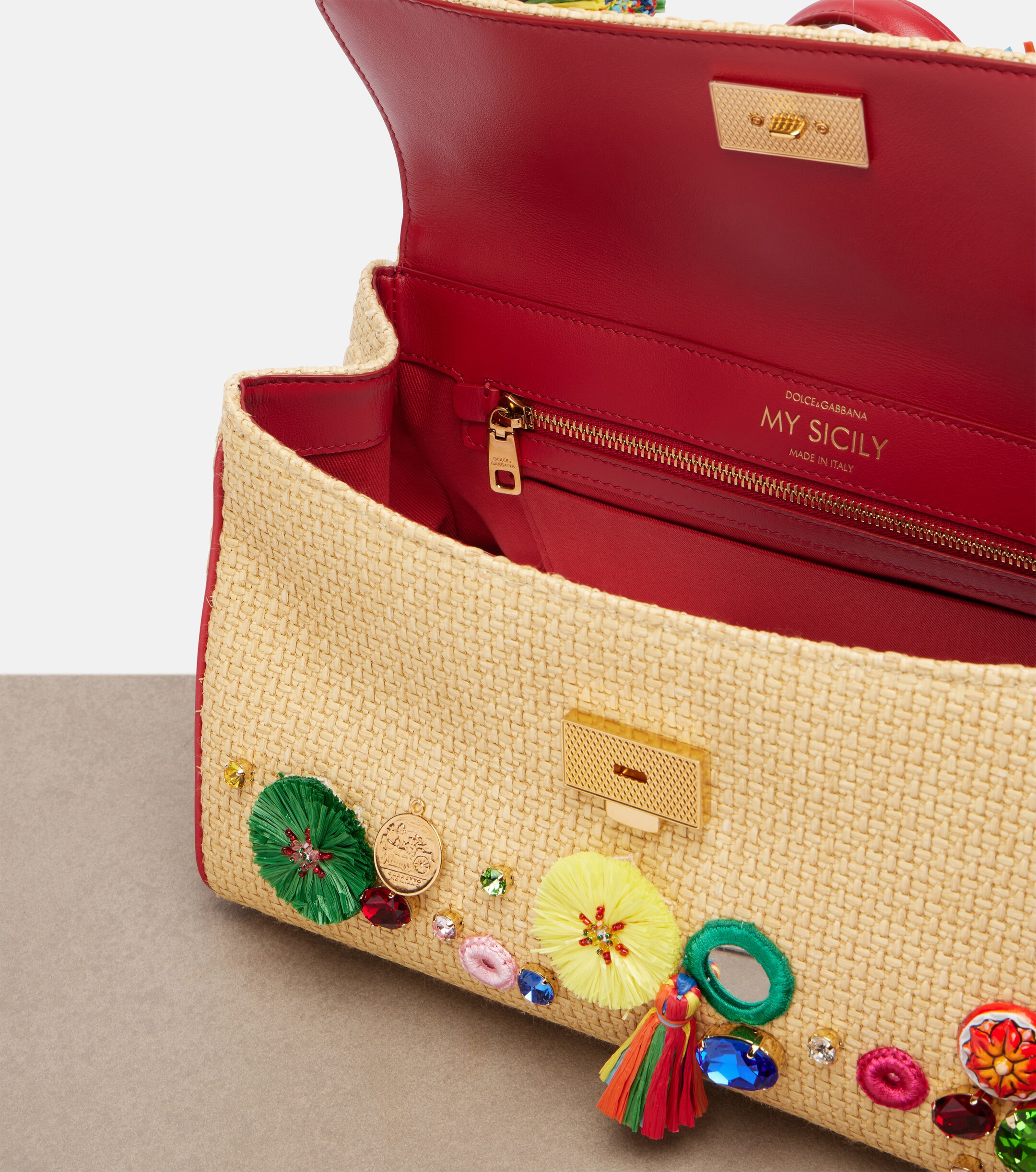 Dolce&Gabbana Sicily Medium embellished top-handle bag