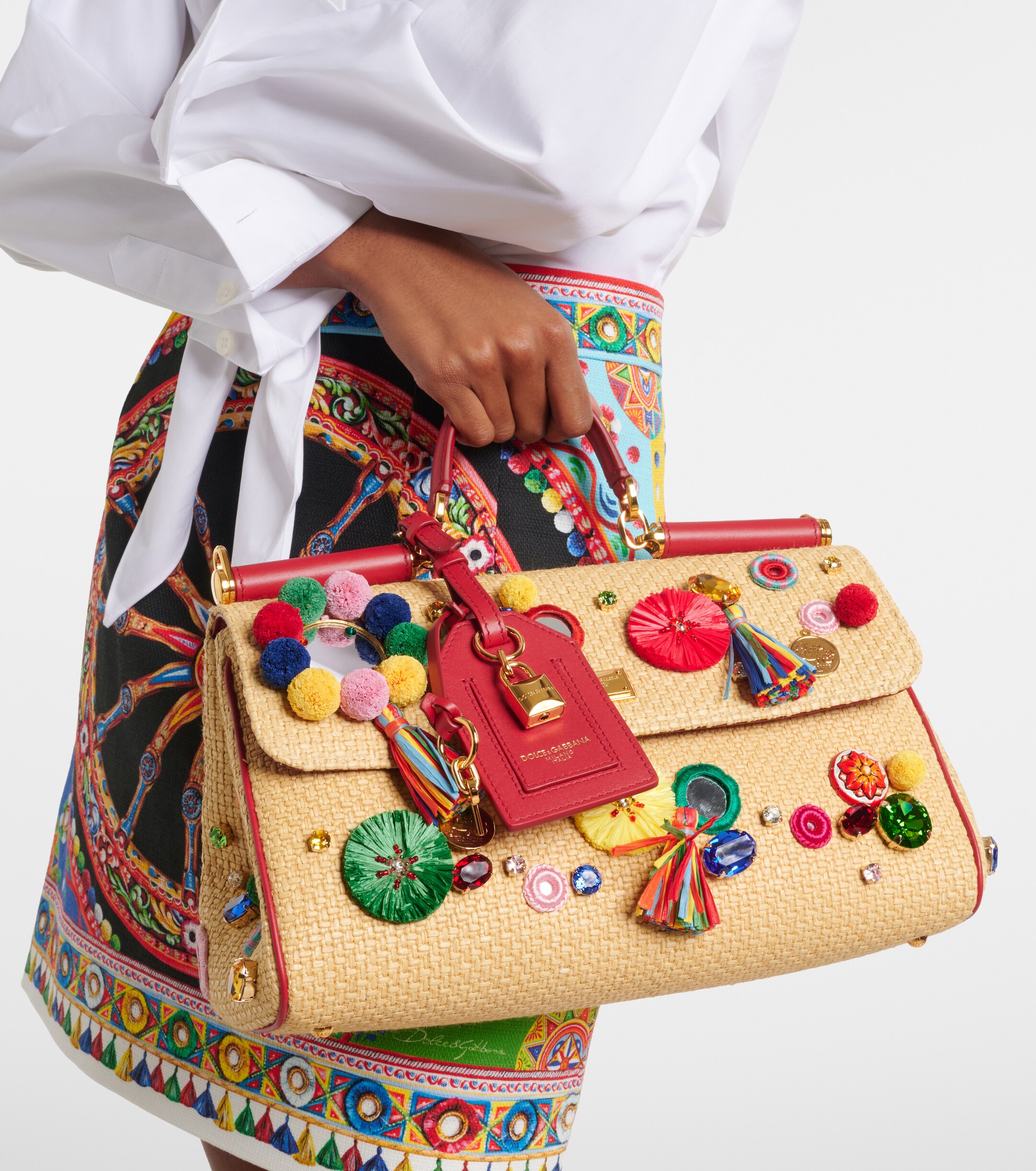 Dolce&Gabbana Sicily Medium embellished top-handle bag