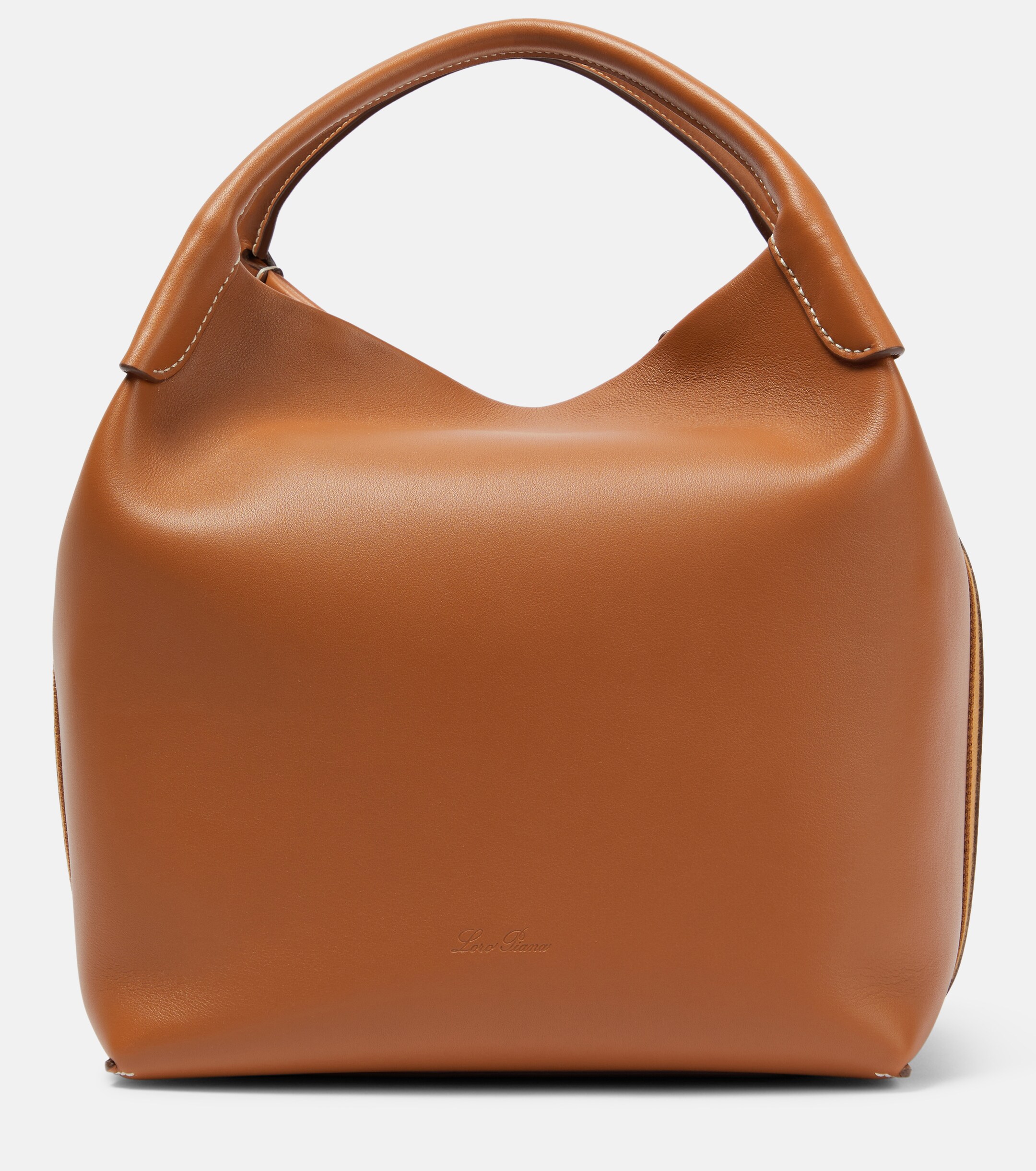 Loro Piana Bale leather shoulder bag