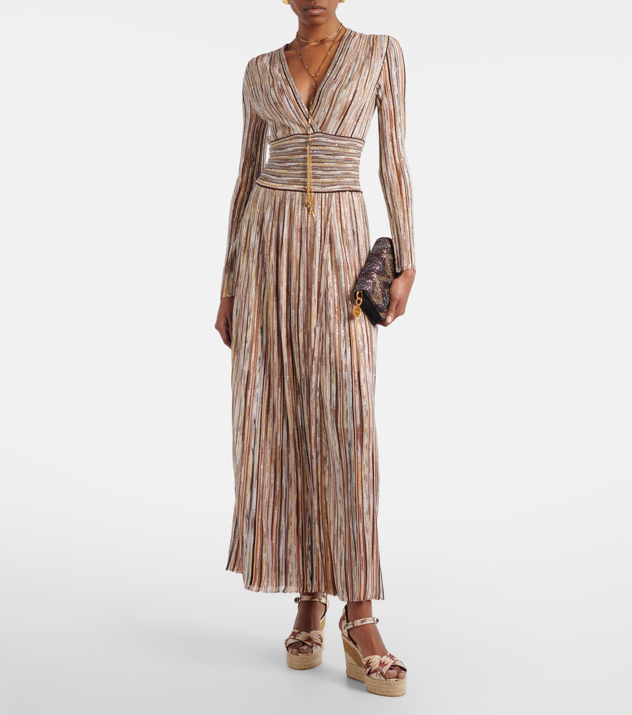 Missoni Caperdoni Small leather-trimmed sequined crossbody bag