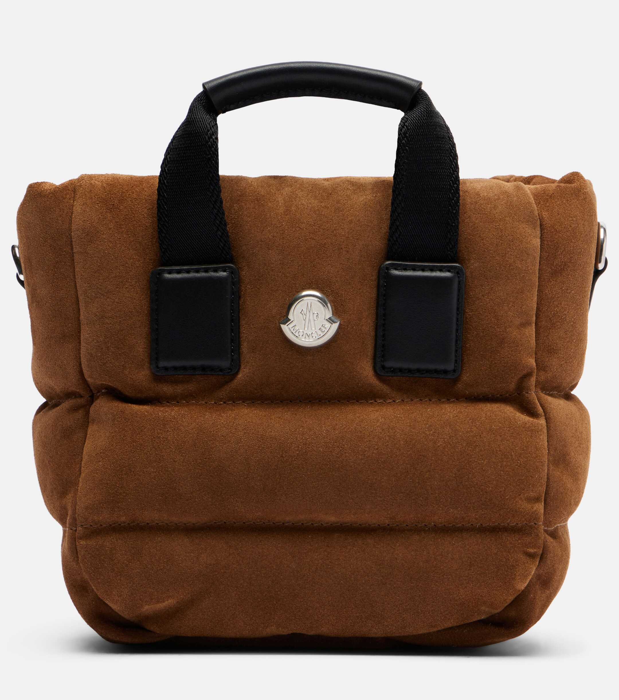 Moncler Caradoc Micro suede top-handle bag