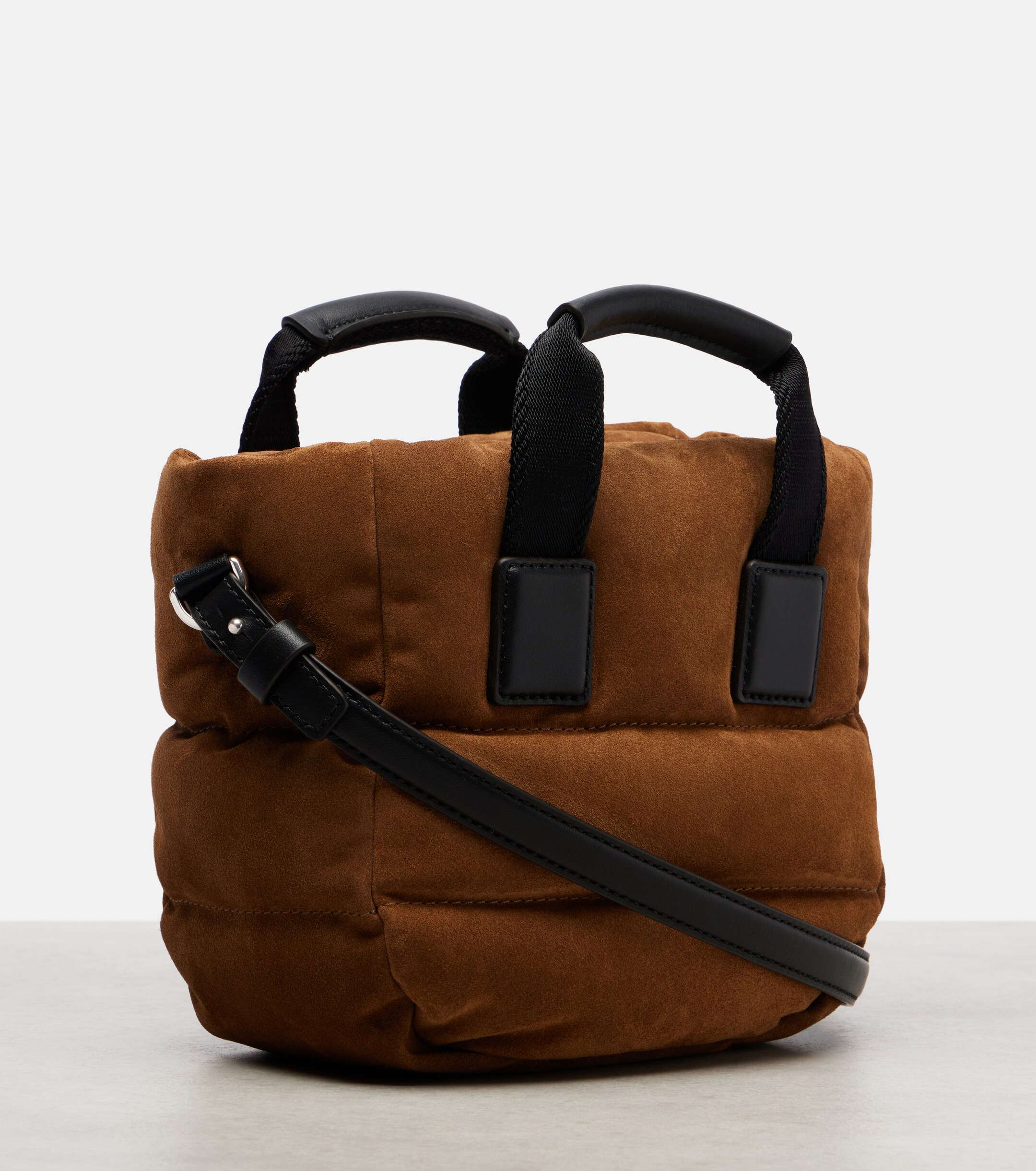 Moncler Caradoc Micro suede top-handle bag