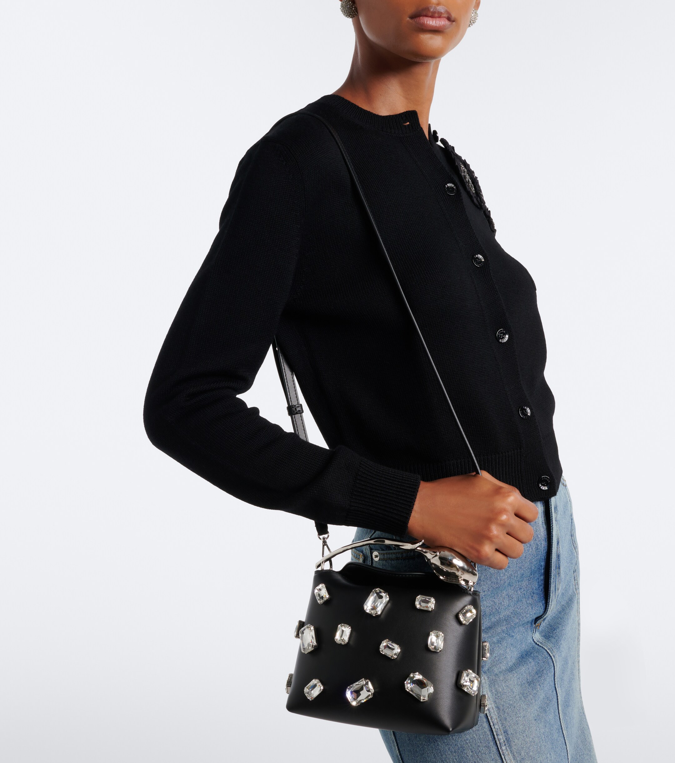 Erdem Bloom Mini leather top-handle bag