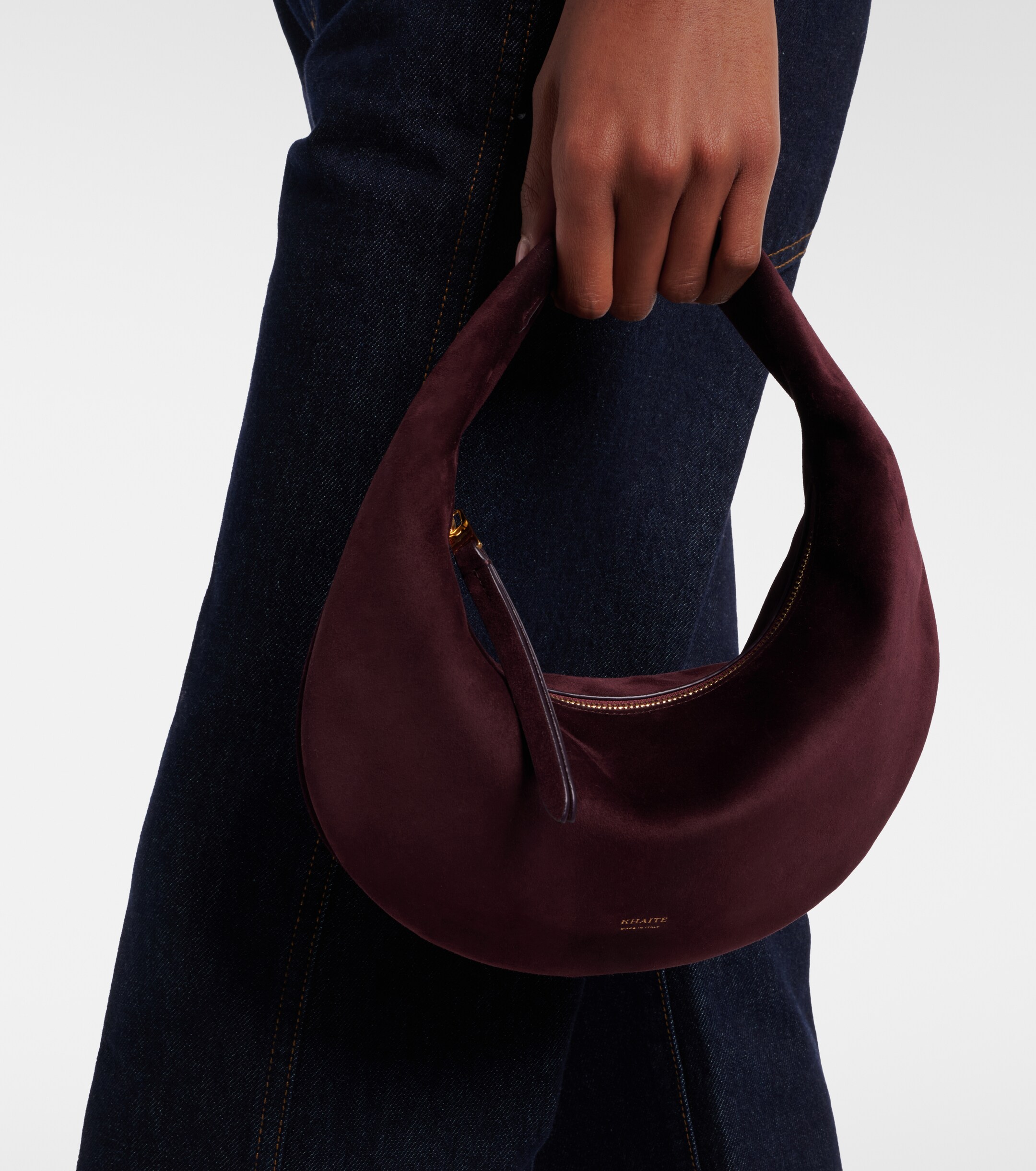 KHAITE Olivia Mini suede top-handle bag