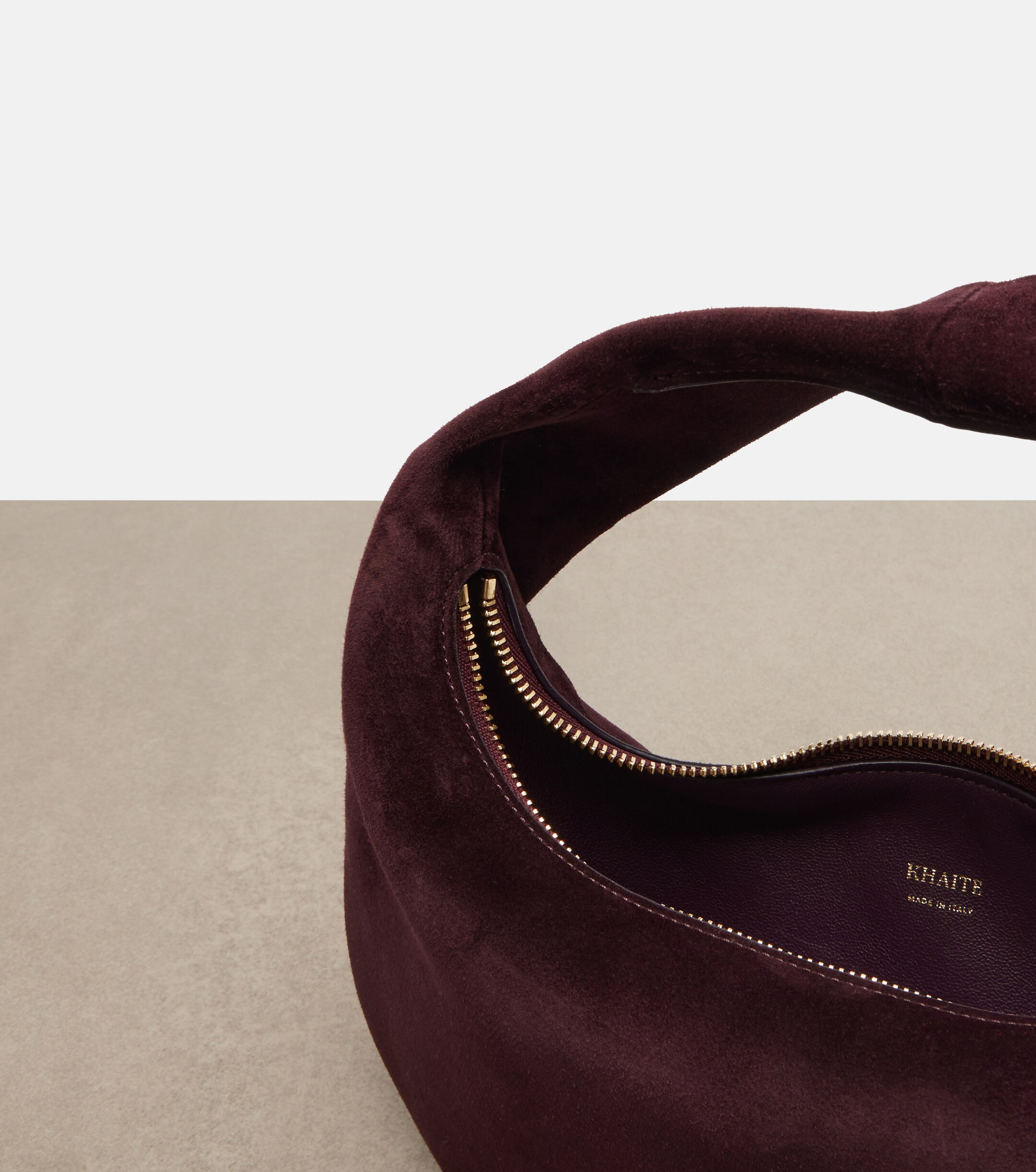 KHAITE Olivia Mini suede top-handle bag