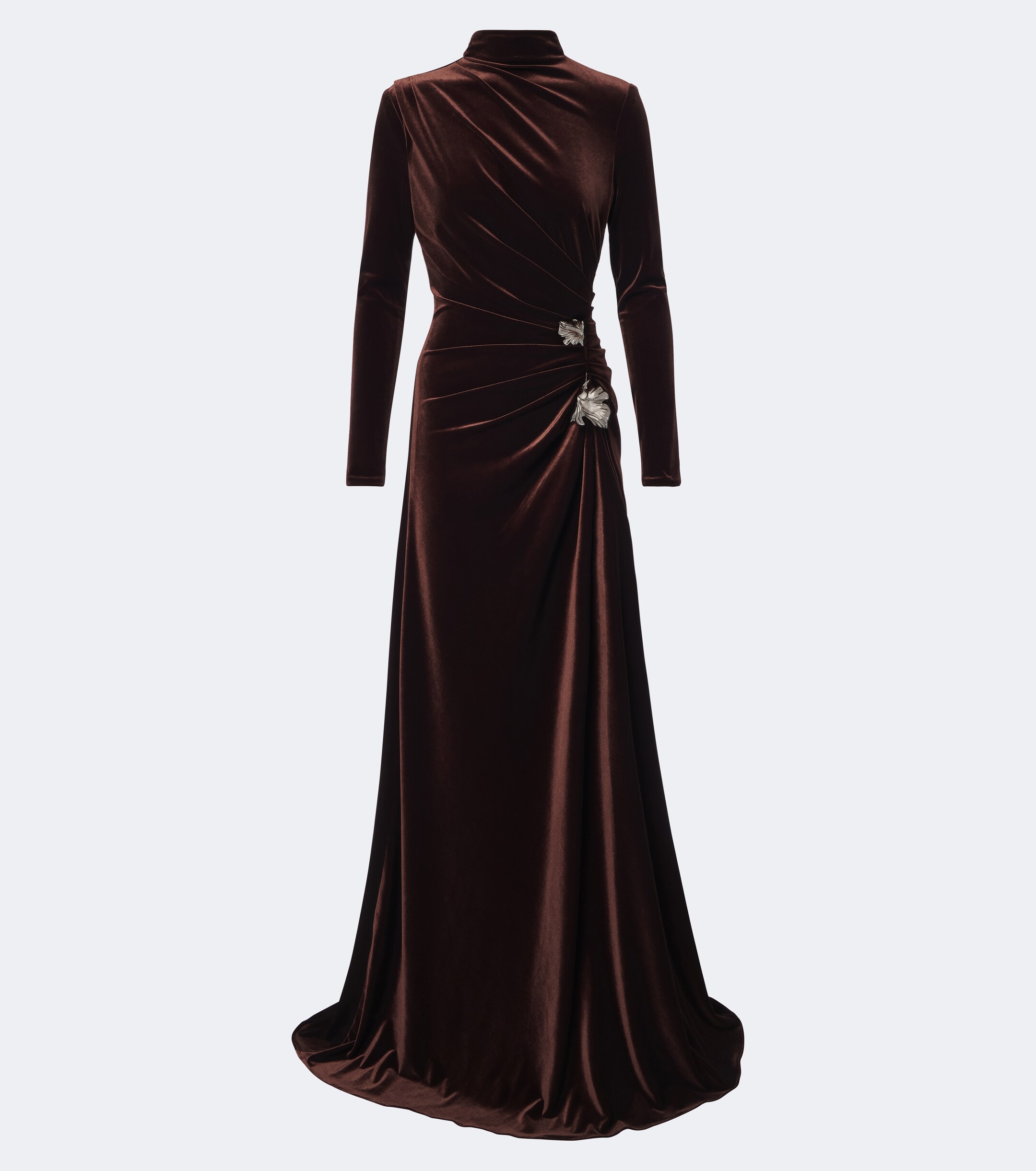 Monique Lhuillier Monique Lhuillier Draped embellished velvet gown