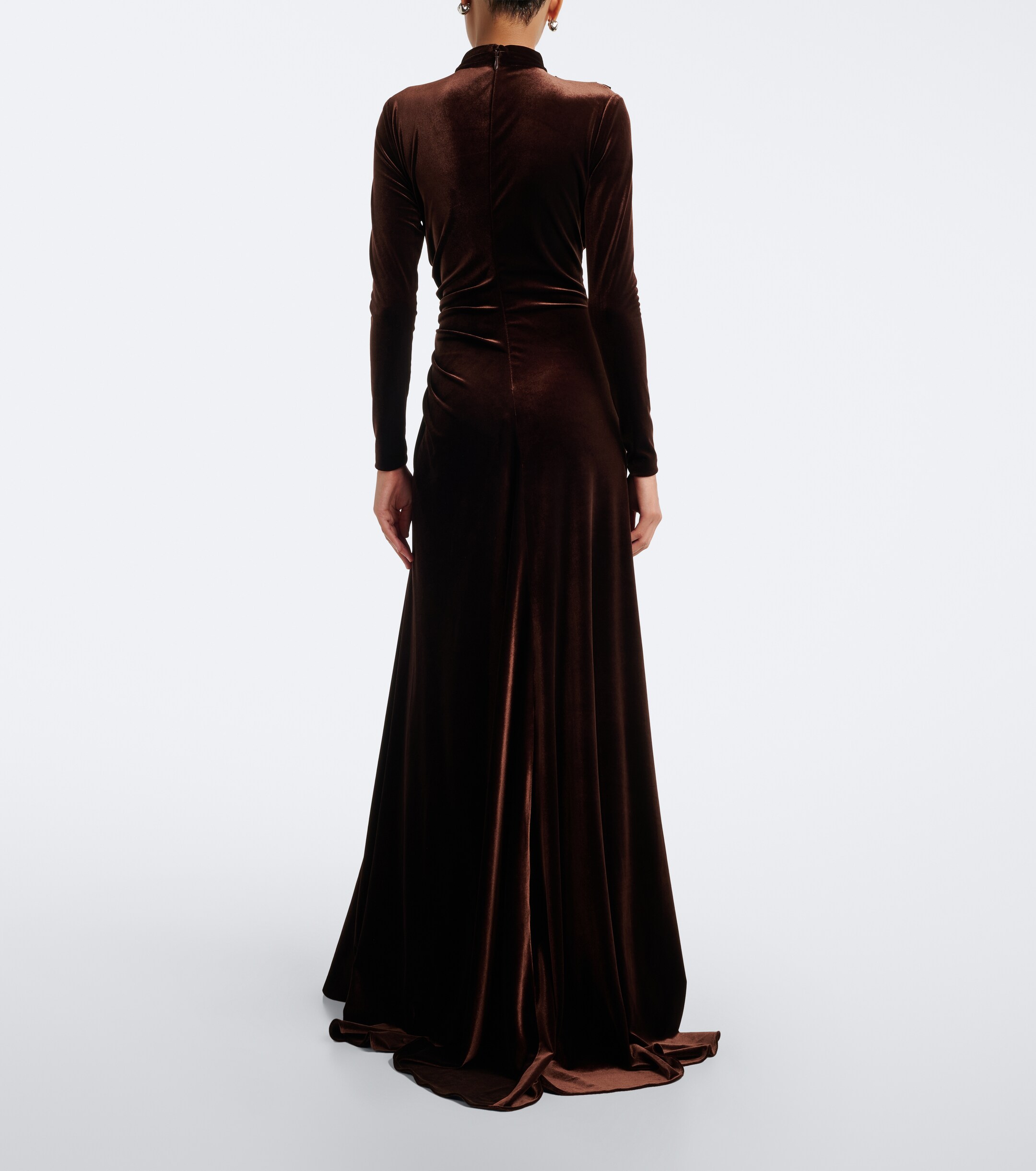 Monique Lhuillier Monique Lhuillier Draped embellished velvet gown