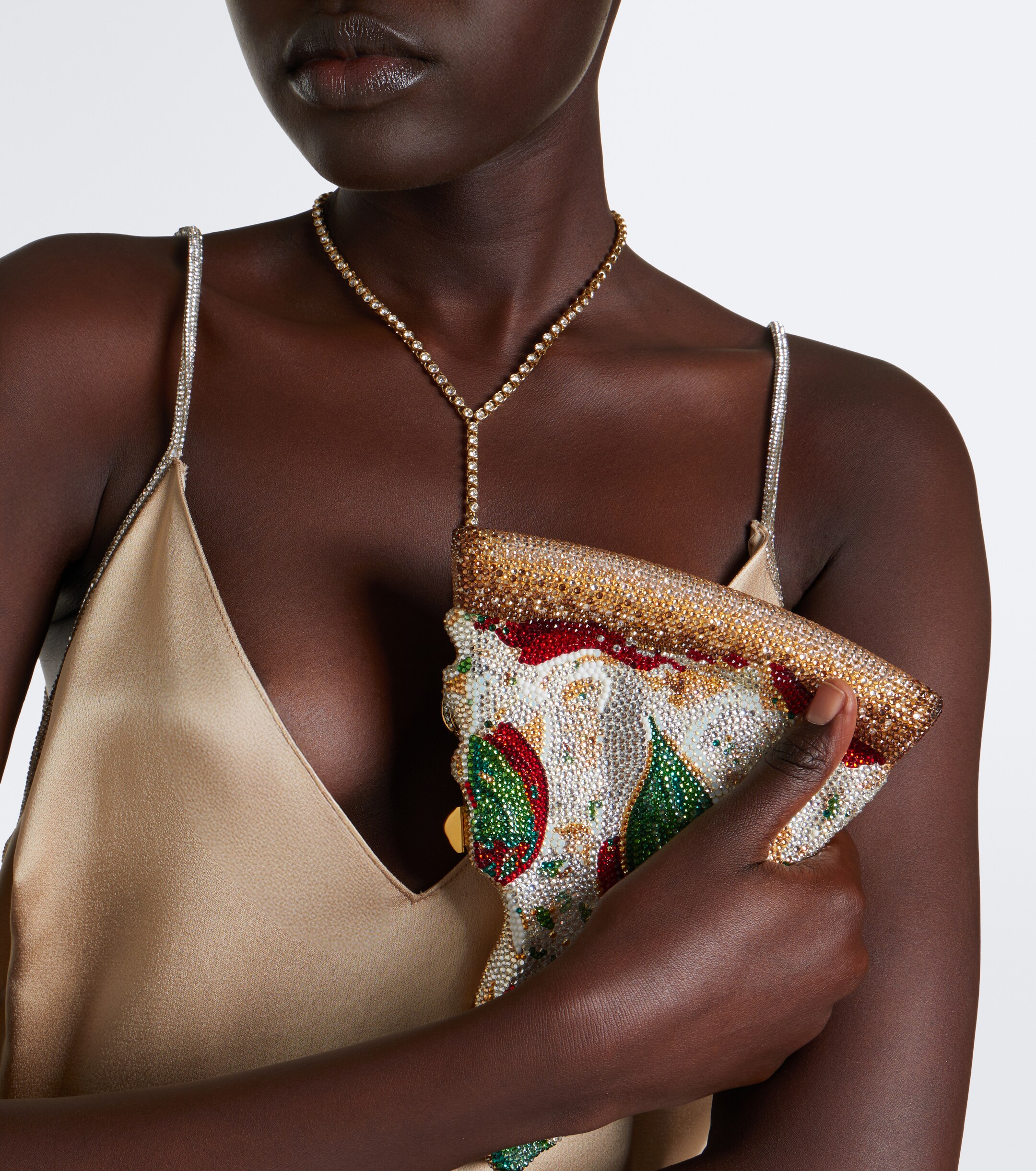 Judith Leiber Couture Pizza Margherita embellished clutch thumbnail