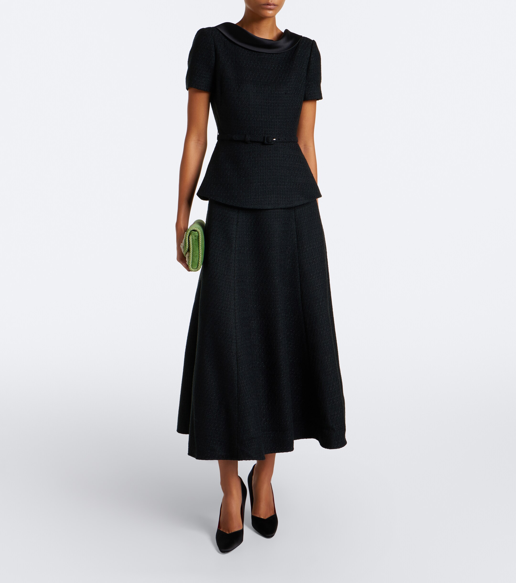 Roland Mouret Roland Mouret Belted peplum bouclé cocktail dress