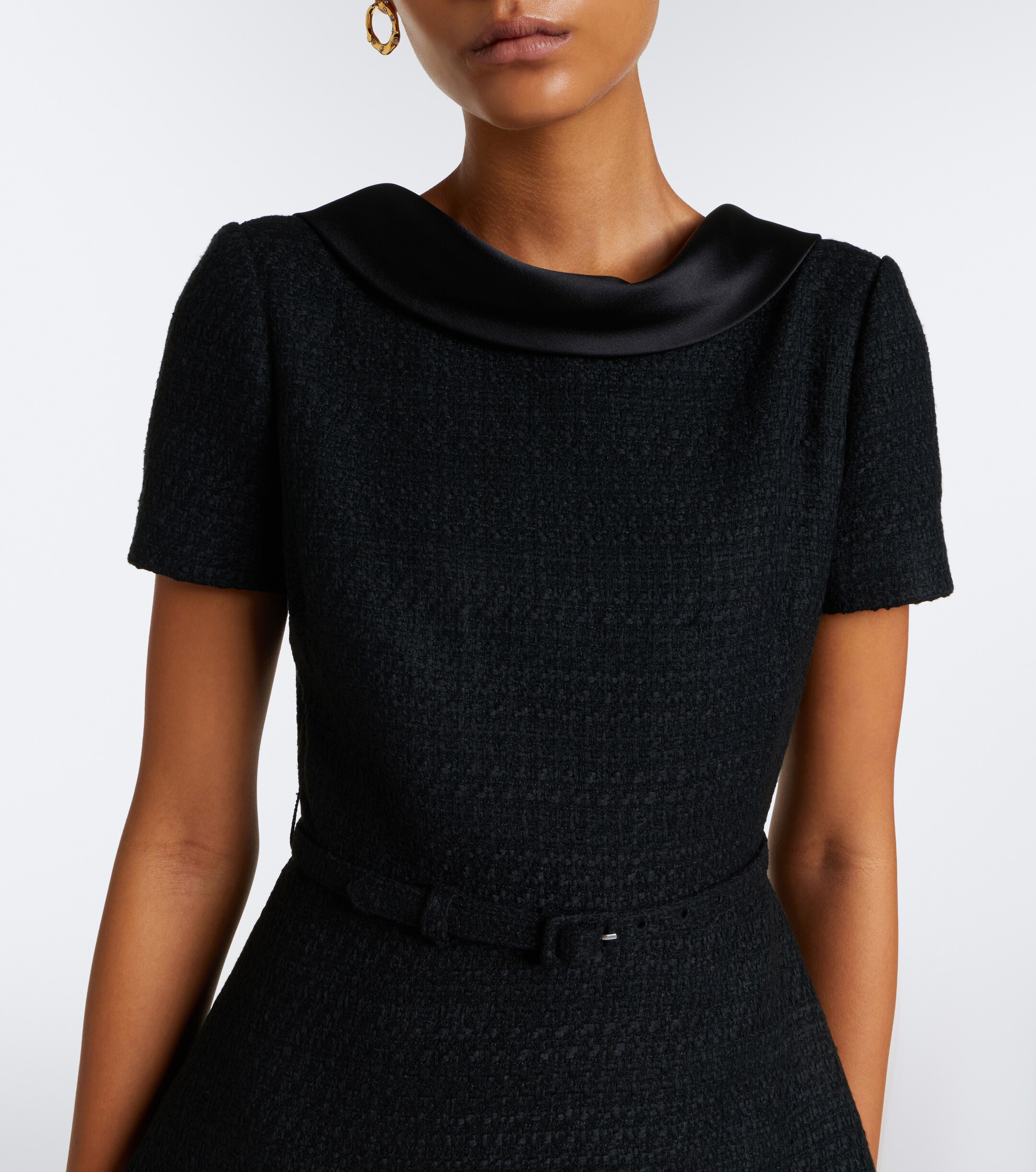 Roland Mouret Roland Mouret Belted peplum bouclé cocktail dress