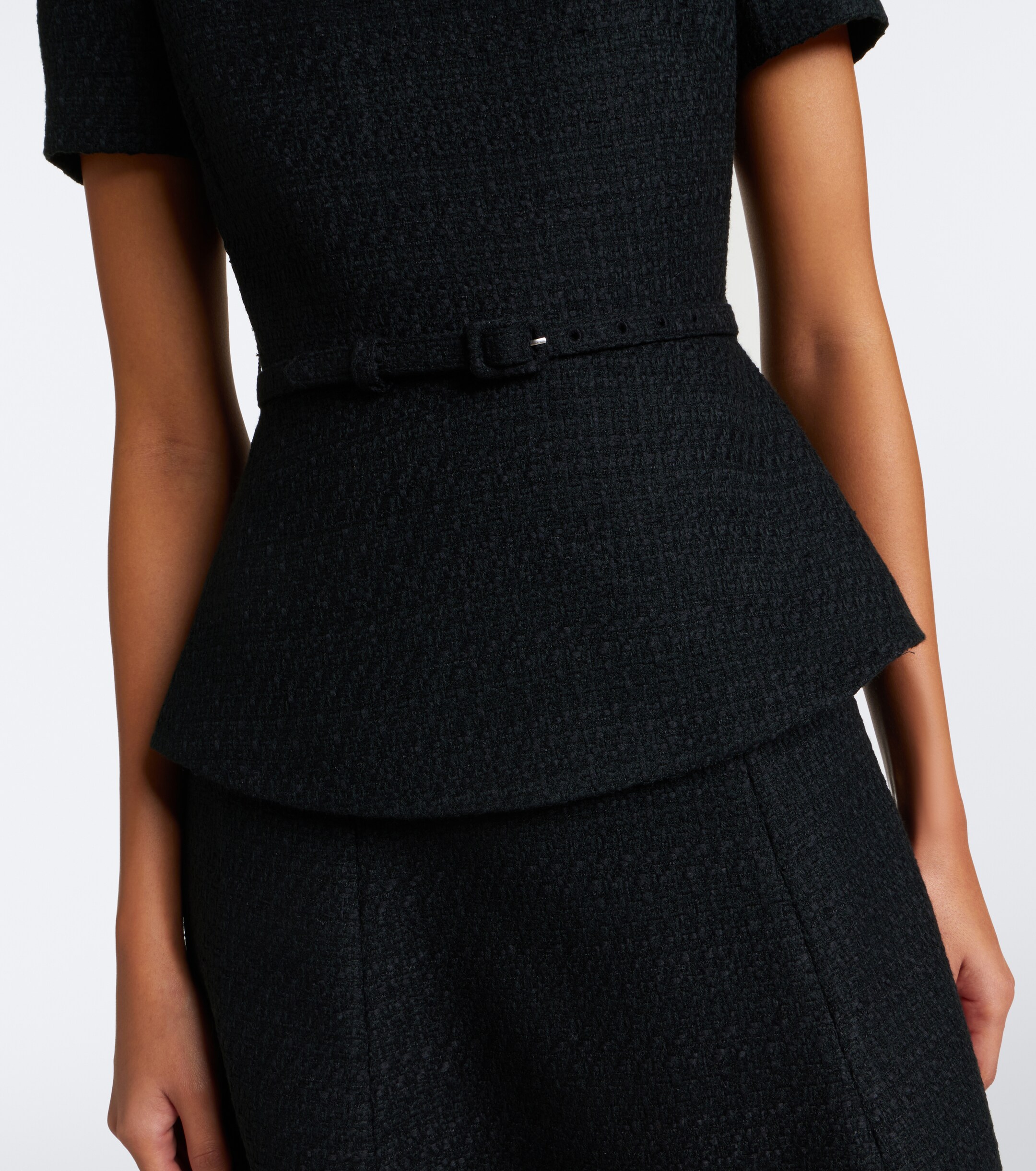 Roland Mouret Roland Mouret Belted peplum bouclé cocktail dress