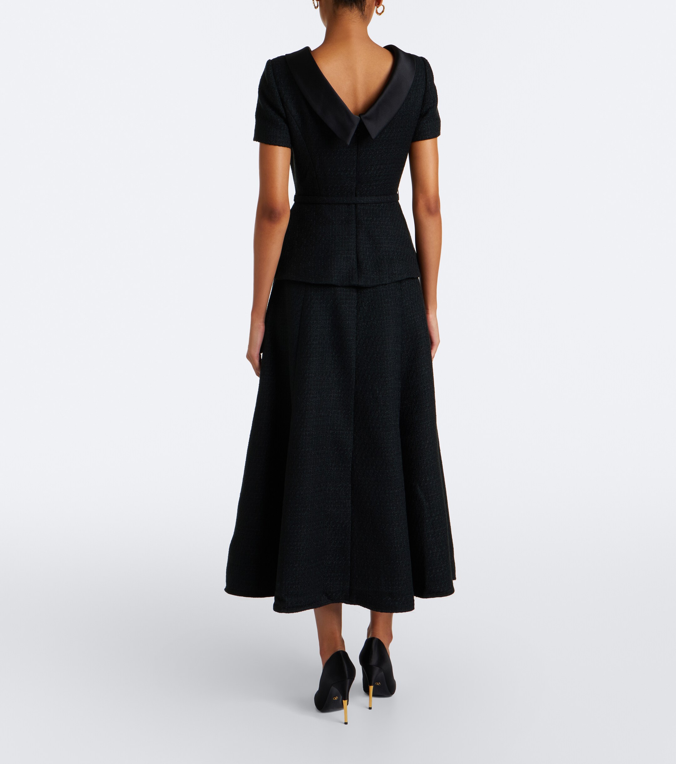 Roland Mouret Roland Mouret Belted peplum bouclé cocktail dress