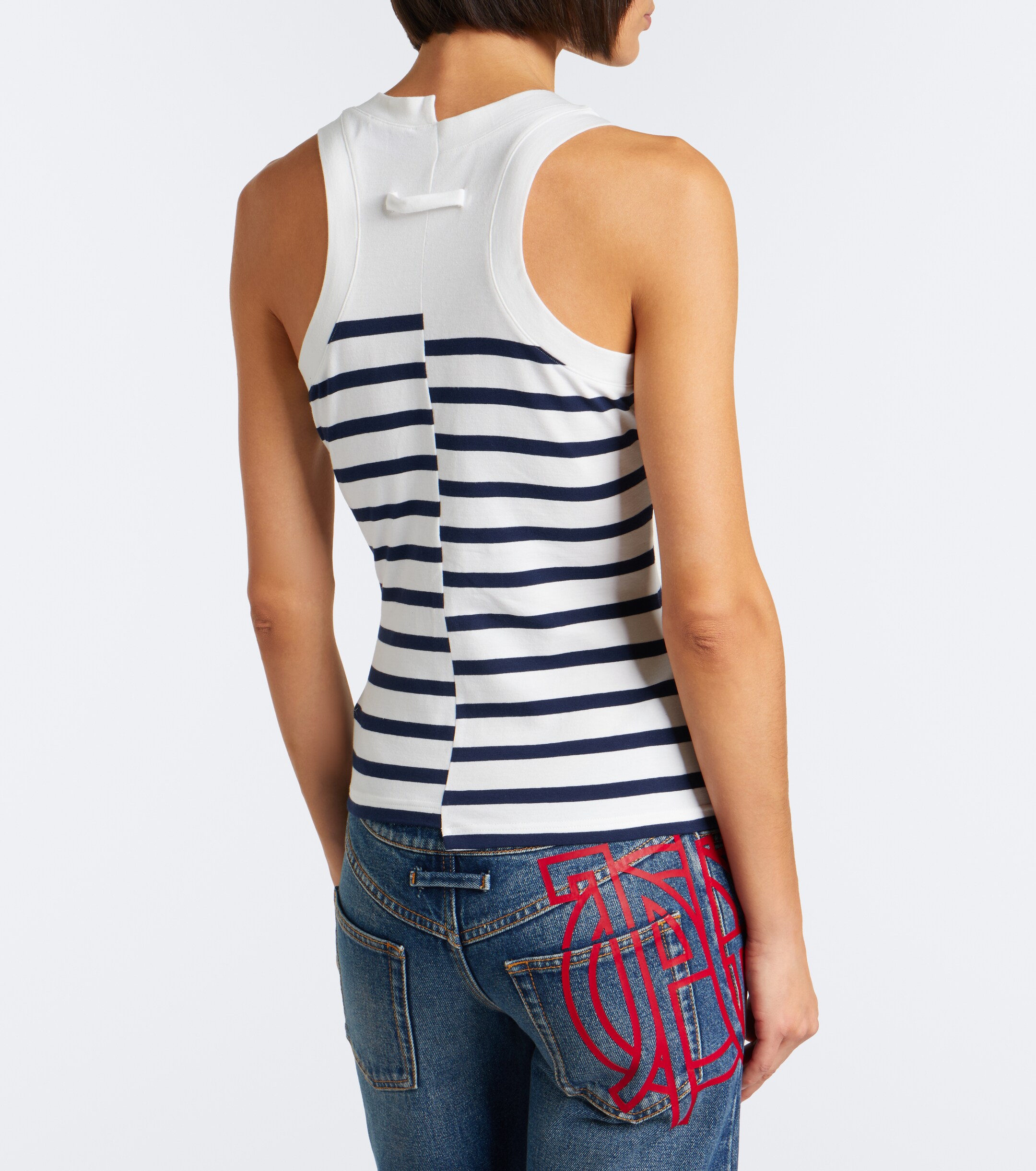 Jean Paul Gaultier Jean Paul Gaultier Striped cotton-blend jersey tank top