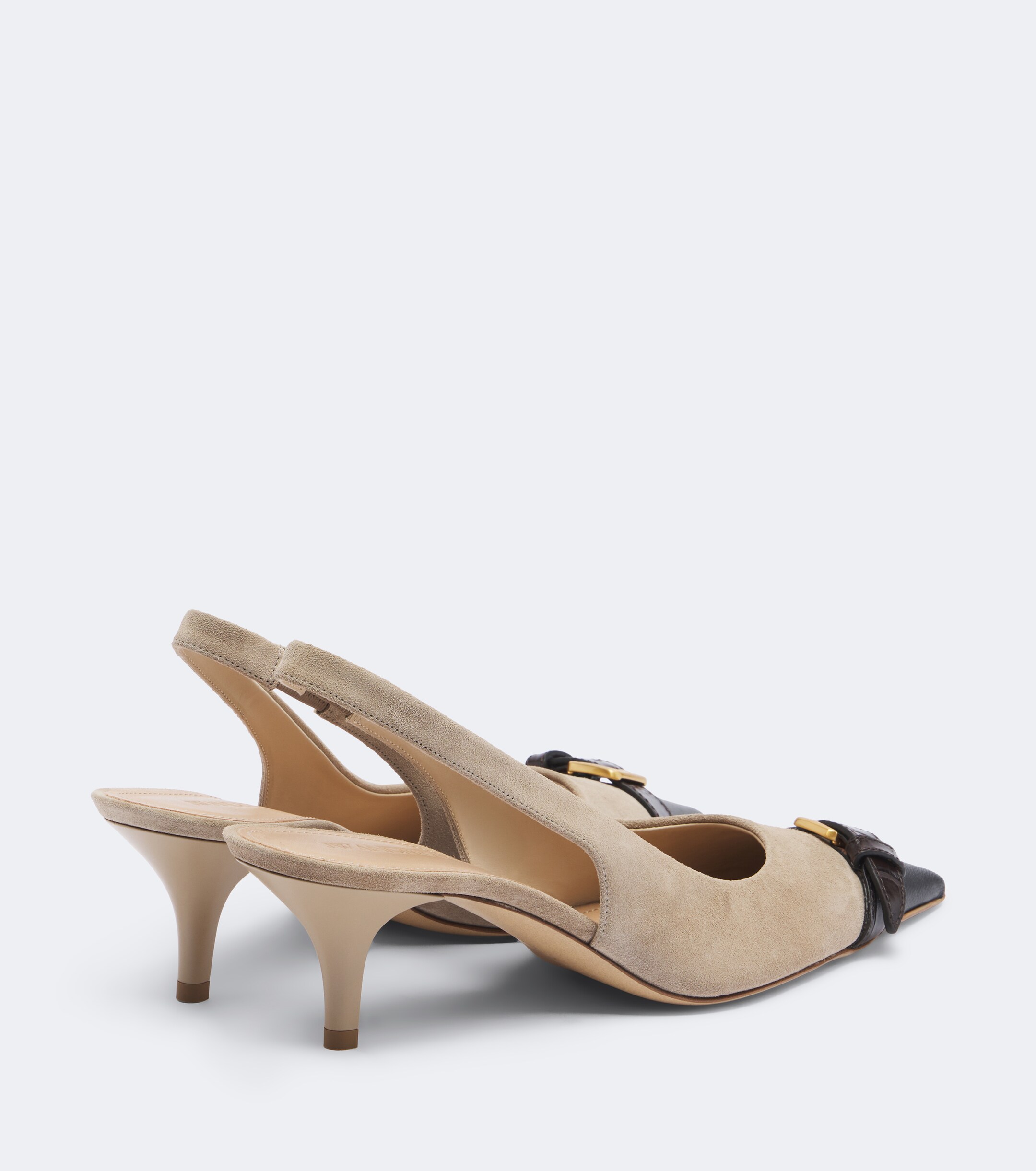 Jw Anderson JW Anderson Leather-trimmed suede slingback pumps