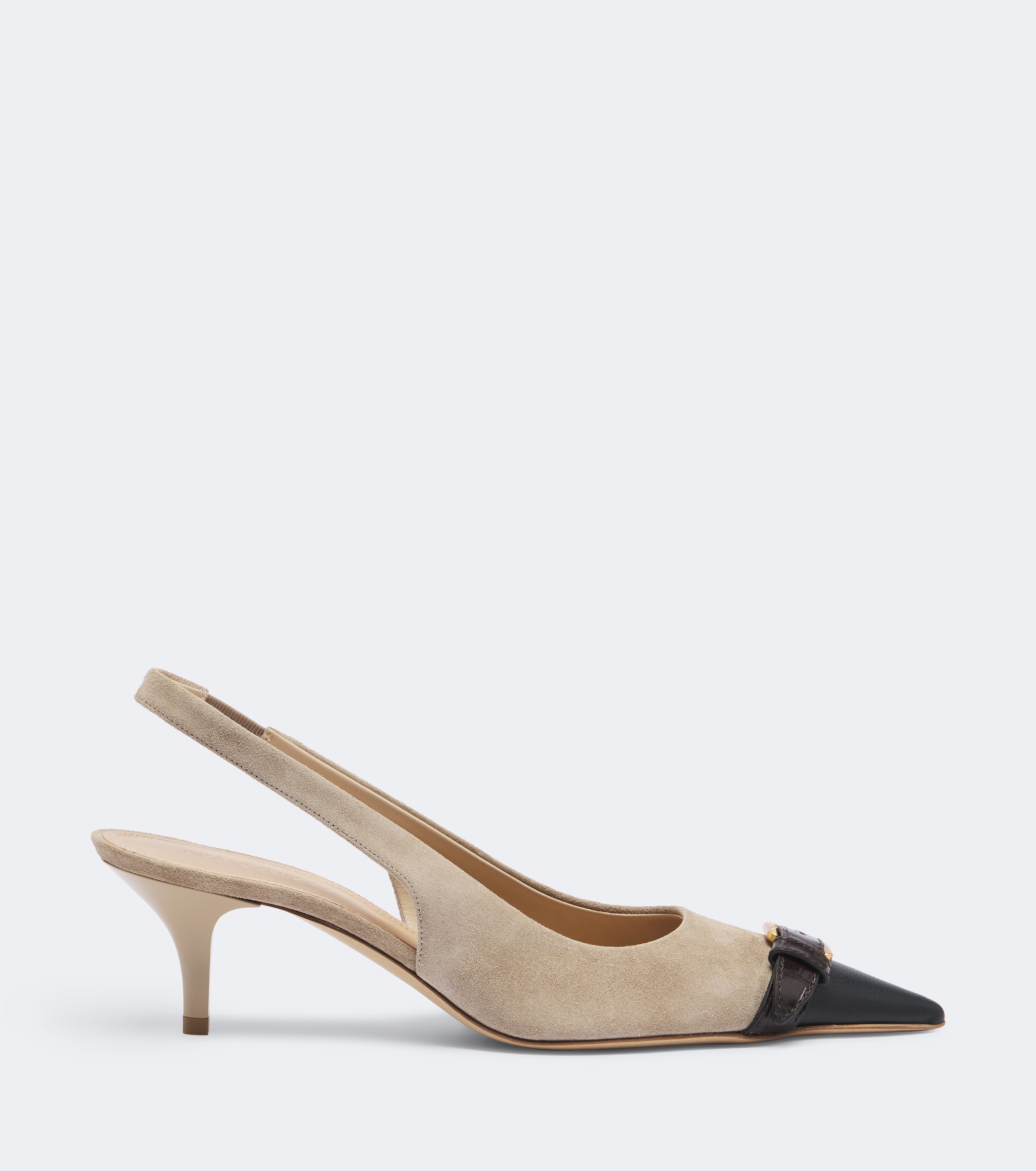 Jw Anderson JW Anderson Leather-trimmed suede slingback pumps