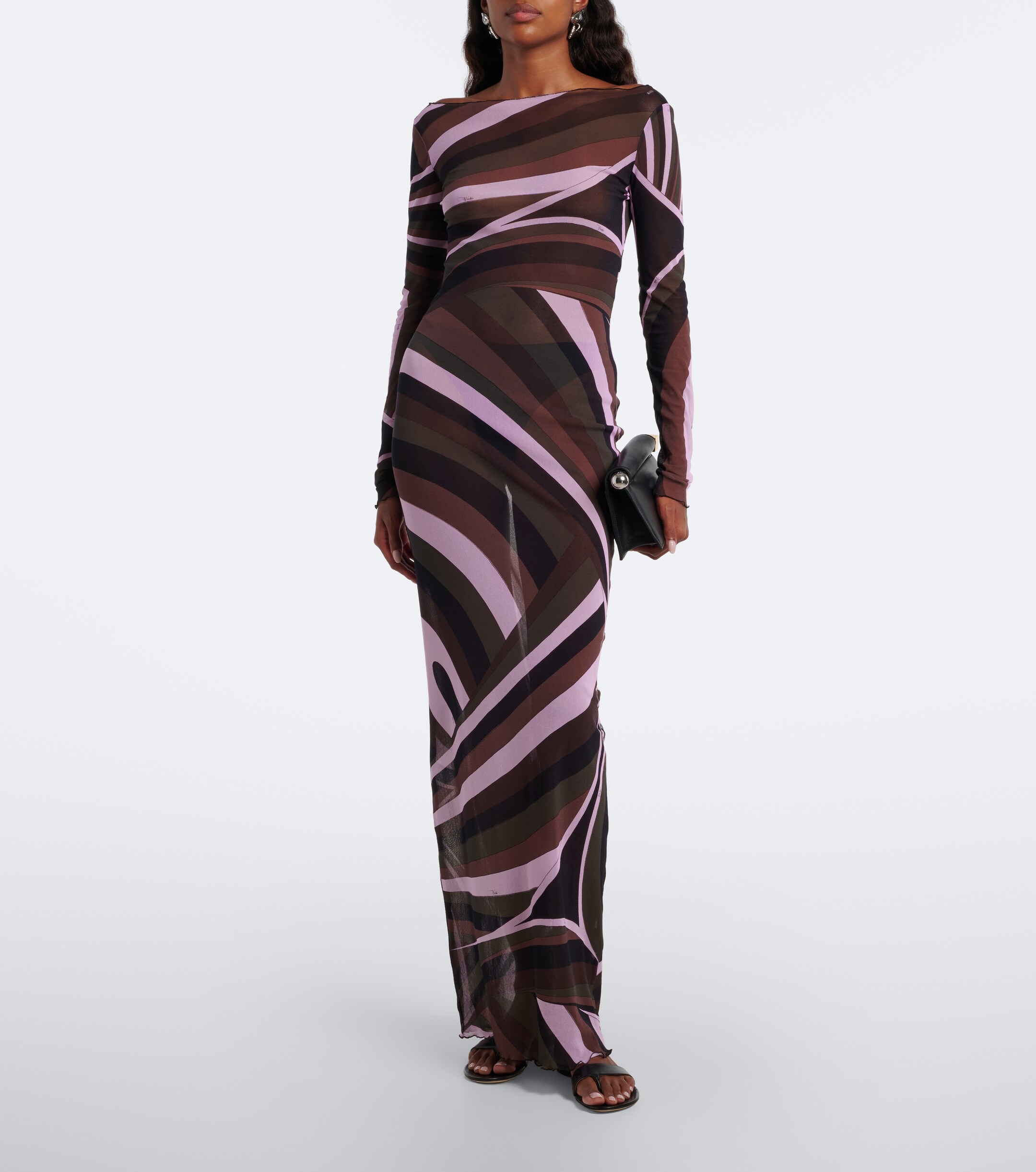 Pucci Pucci Iride sheer tulle maxi dress