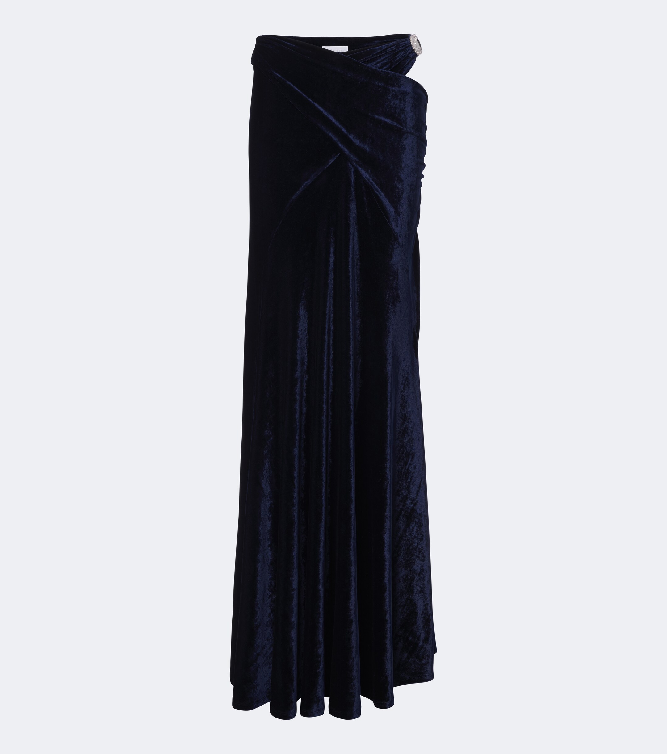Rabanne Rabanne Draped embellished velvet maxi skirt