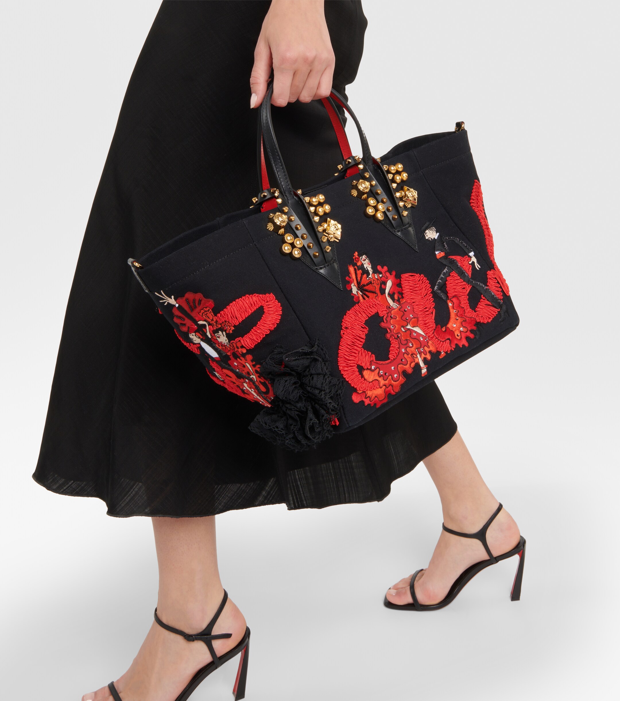CHRISTIAN LOUBOUTIN x Rossy de Palma Flamencaba Small embroidered tote bag
