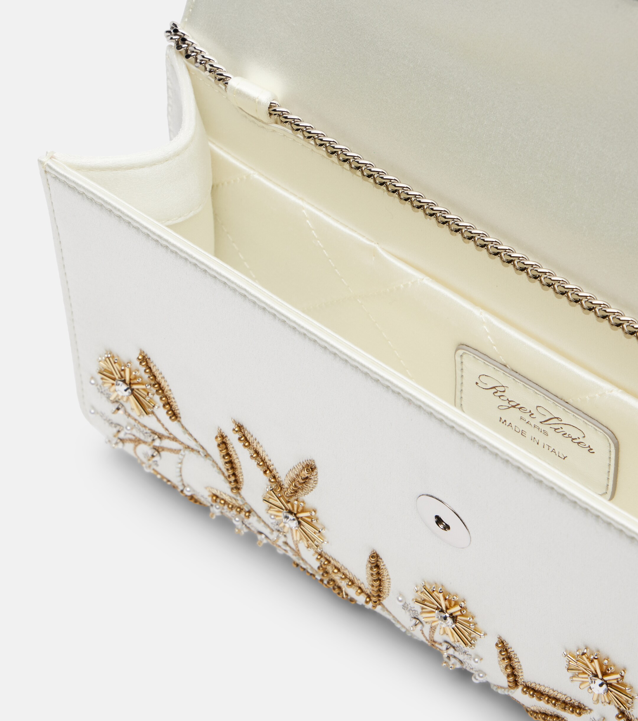 ROGER VIVIER Efflorescence embellished satin clutch
