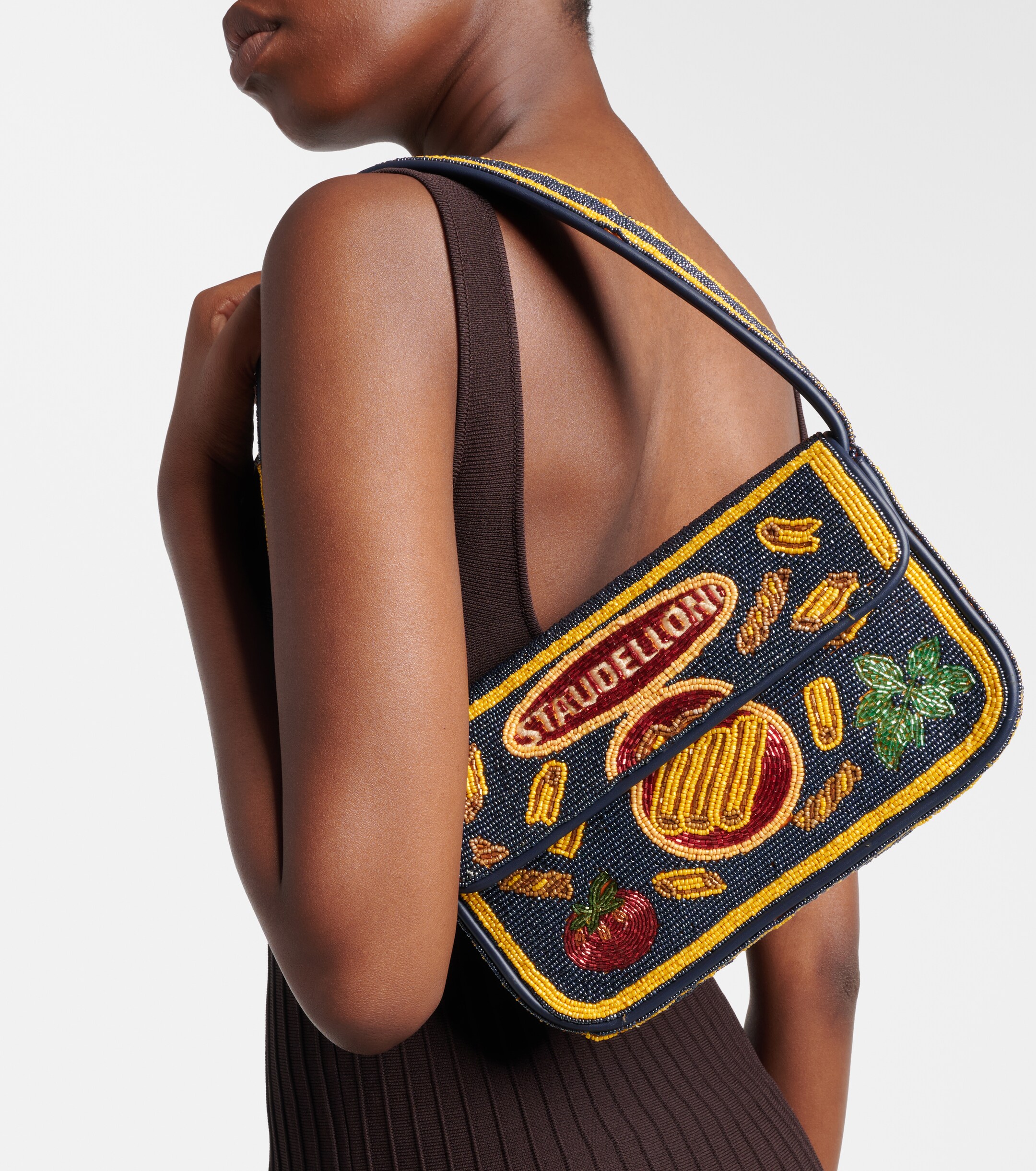 Staud Tommy Small beaded shoulder bag