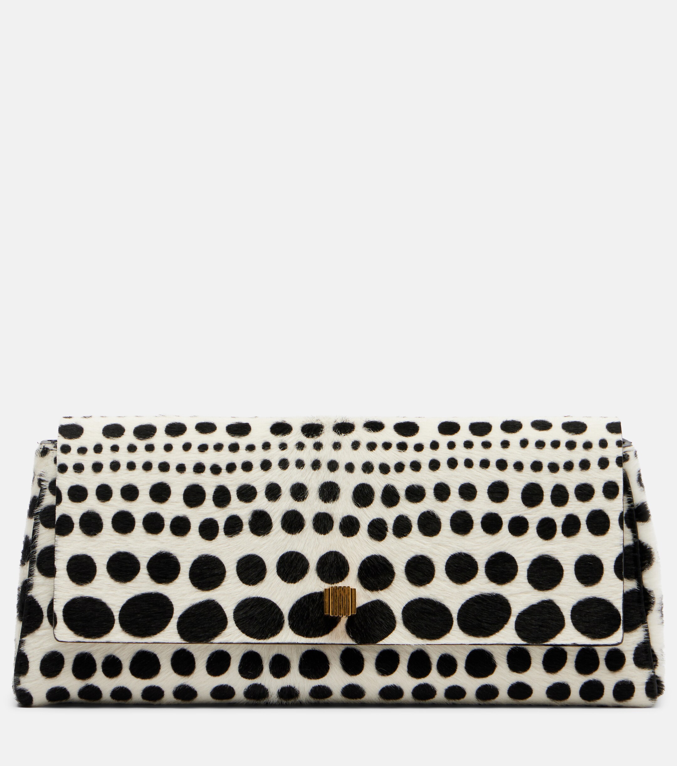 KHAITE Audrey polka-dot calf hair clutch