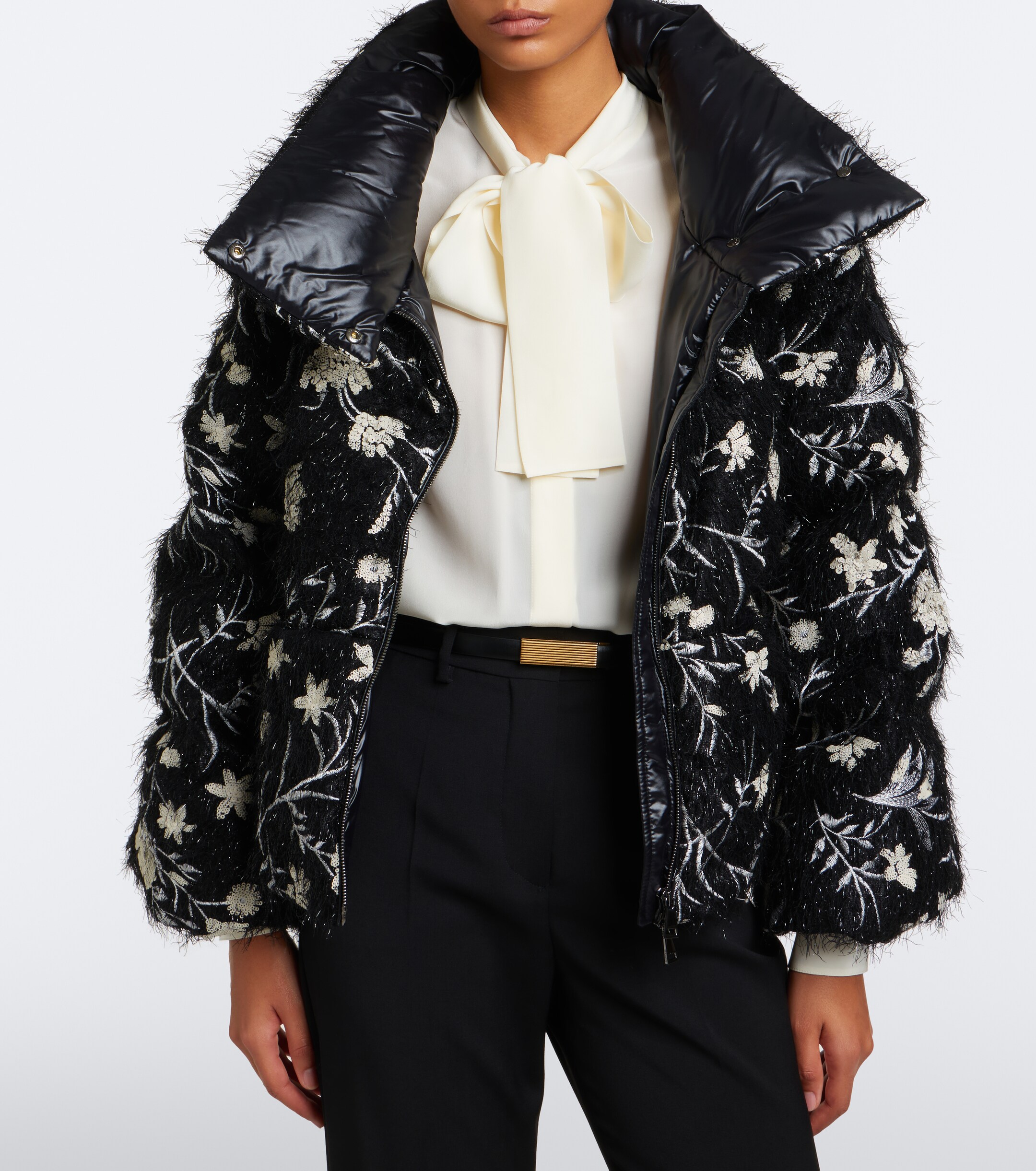 Moncler Moncler Floral sequined down jacket