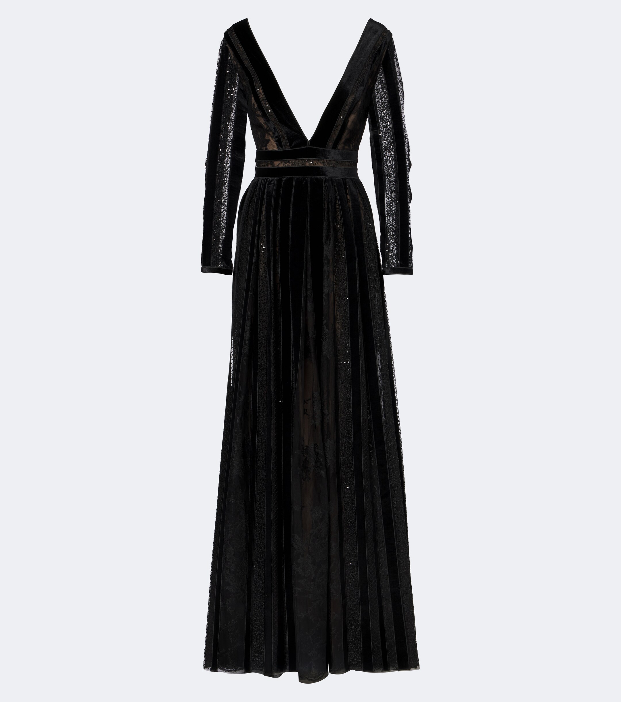Costarellos Costarellos Malena sequined lace and velvet gown