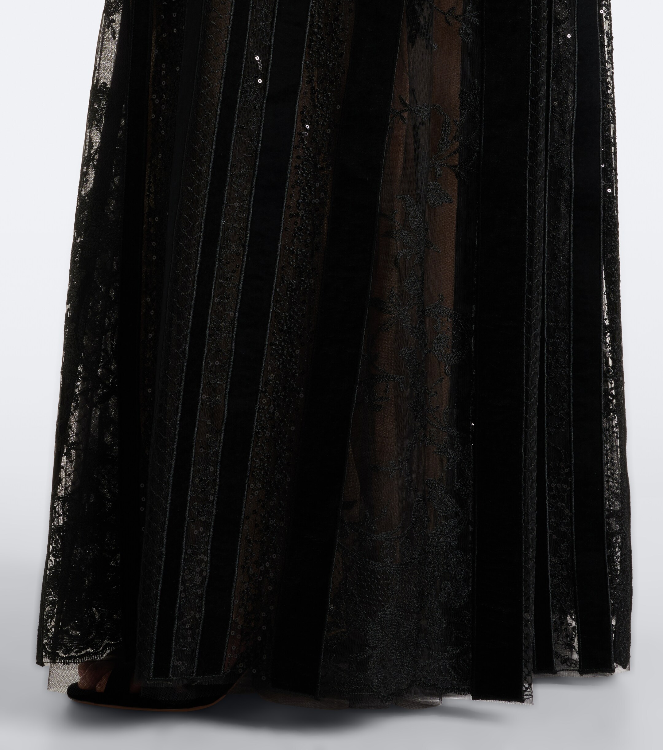 Costarellos Costarellos Malena sequined lace and velvet gown