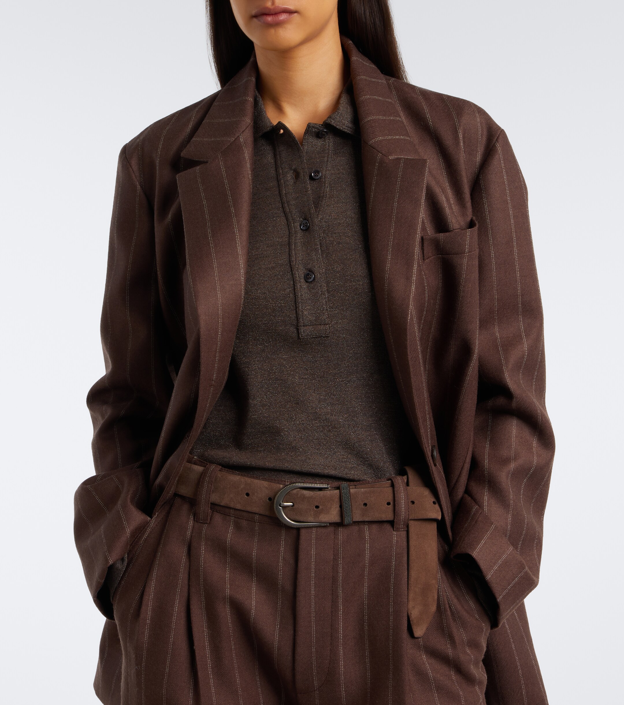 Brunello Cucinelli Brunello Cucinelli Wool-blend polo sweater