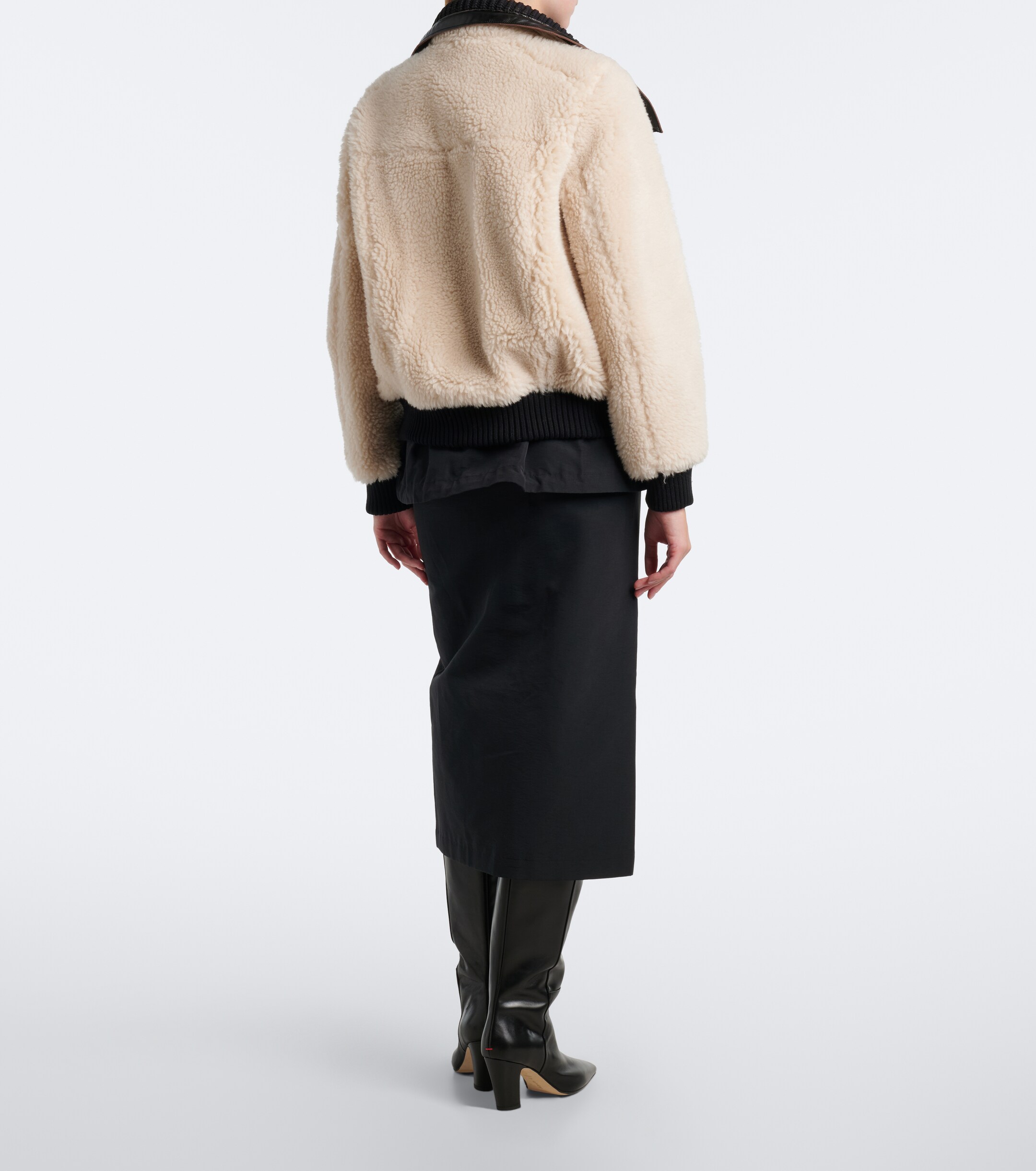 Sacai Sacai Cotton-blend zip-up midi skirt